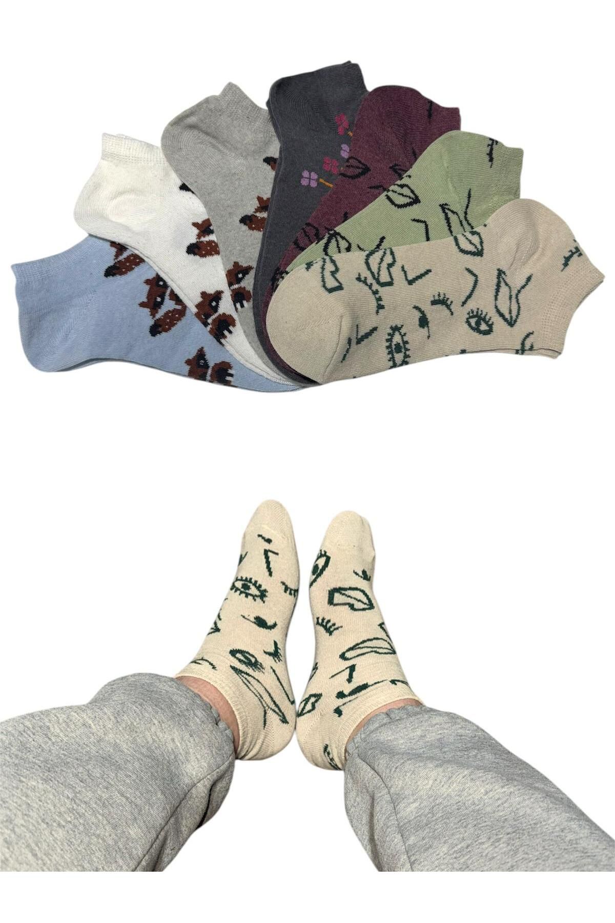 BYNDRSOCKS 7 Çift Kadın Patik Pamuklu Çorap