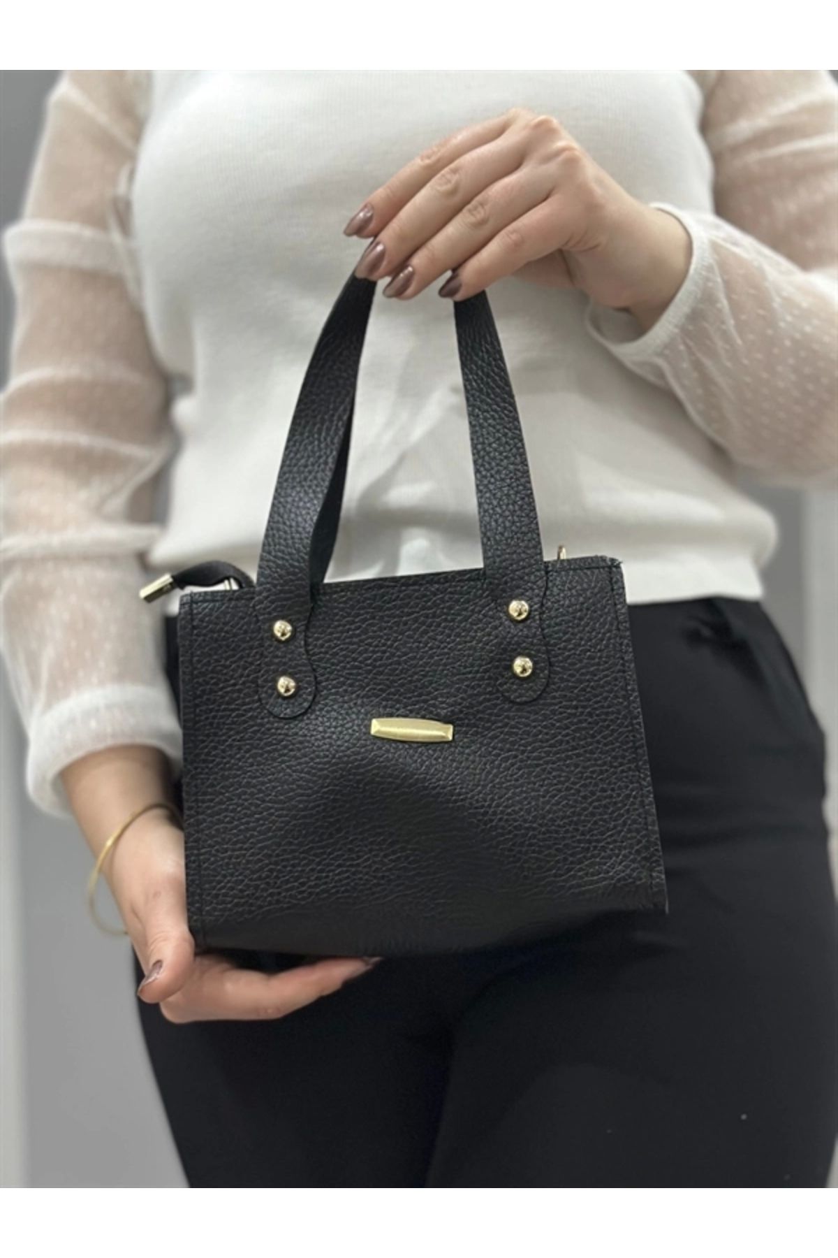 FASHIONLINE Siyah cilt limoe çanta