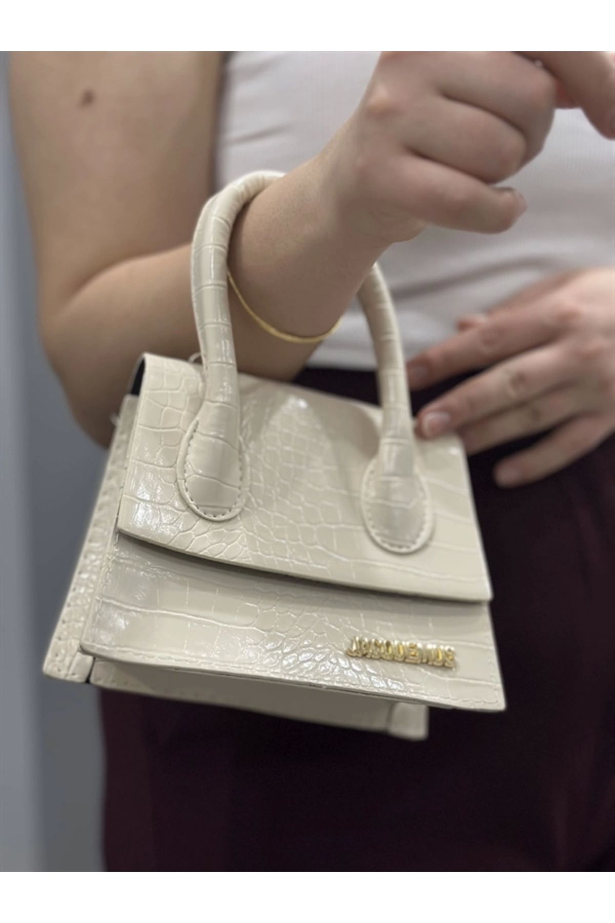FASHIONLINE Luxe krem cilt çanta