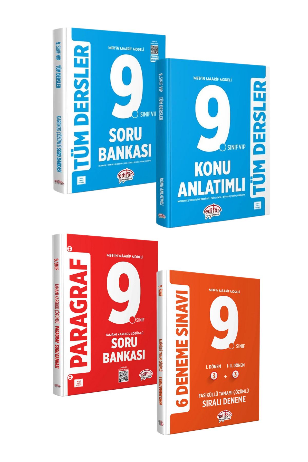 Editör Yayınevi 9. Sınıf Vip Tüm Dersler Konu-Soru-Paragraf-Deneme Seti-4 KİTAP-SET-GÜNCEL-YEP YENİ