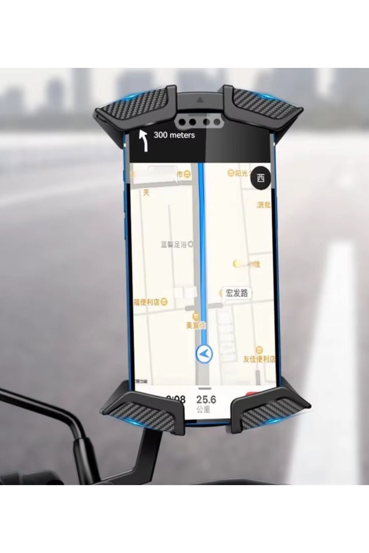Bowie CF Moto 250 için Karbon Darbe emici titreşim engelleyici motosiklet telefon tutucu