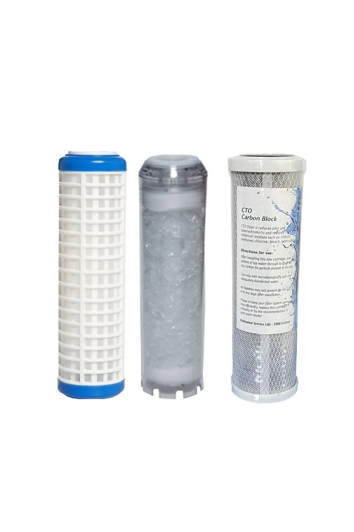 Filter Store Daire Bina Sayaç Girişi 3 Aşama Arıtma Filtresi Seti 10’’ İnç