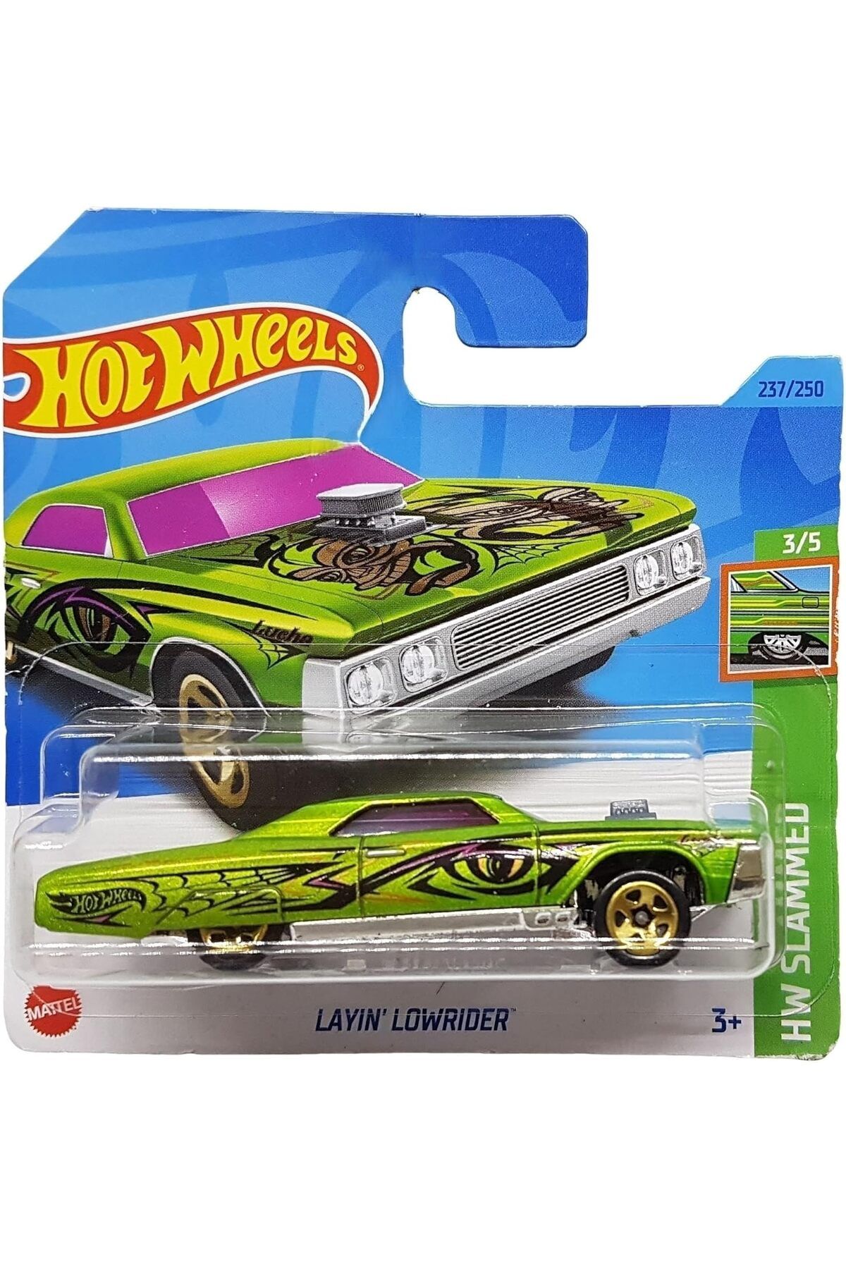 ÇAĞUR Dark Wheels - Layin´Lowrider - HW Slammed 3/5 - HKJ08 - Short Card - açık yeşil metalik - Mattel