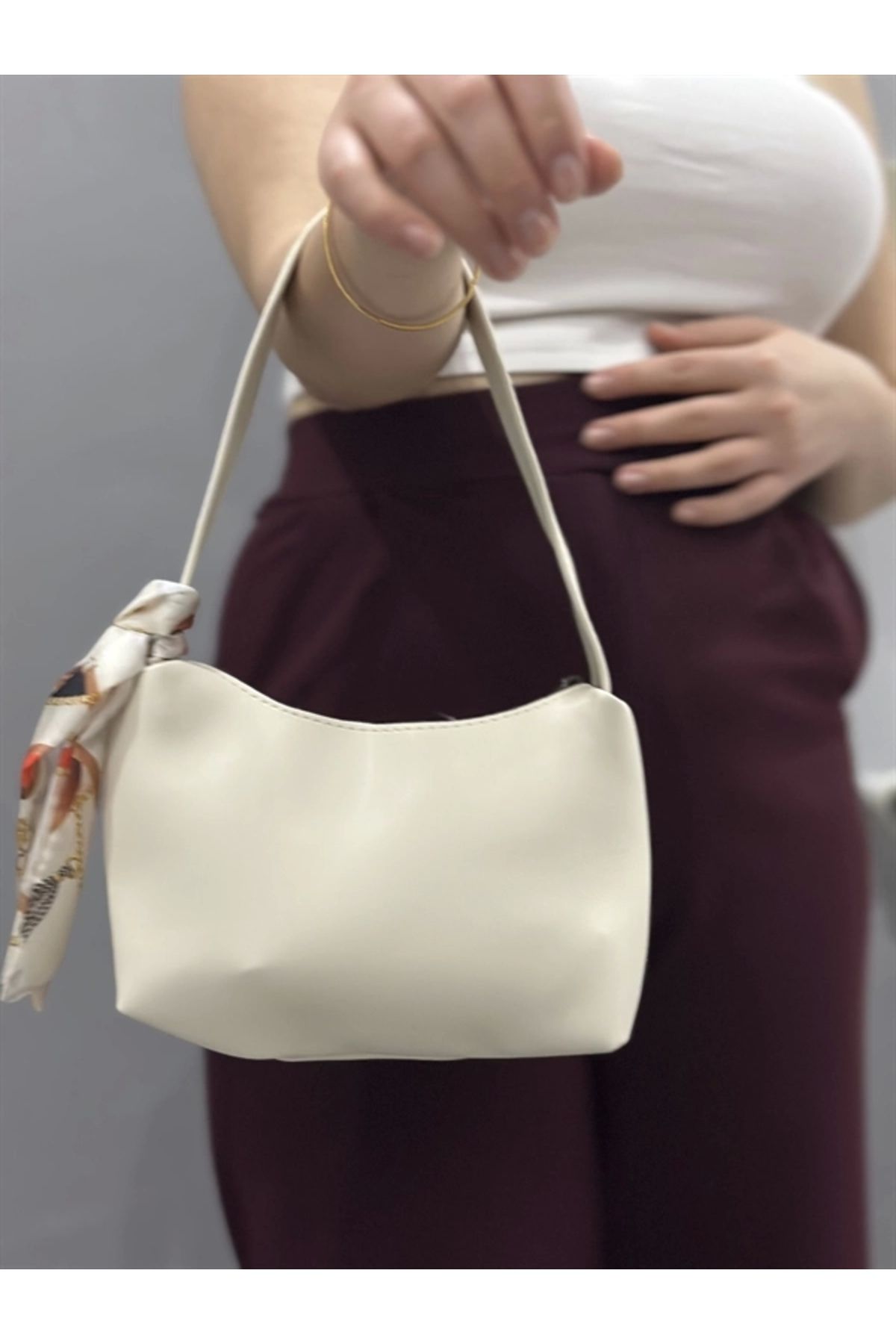 FASHIONLINE Riwan krem cilt çanta