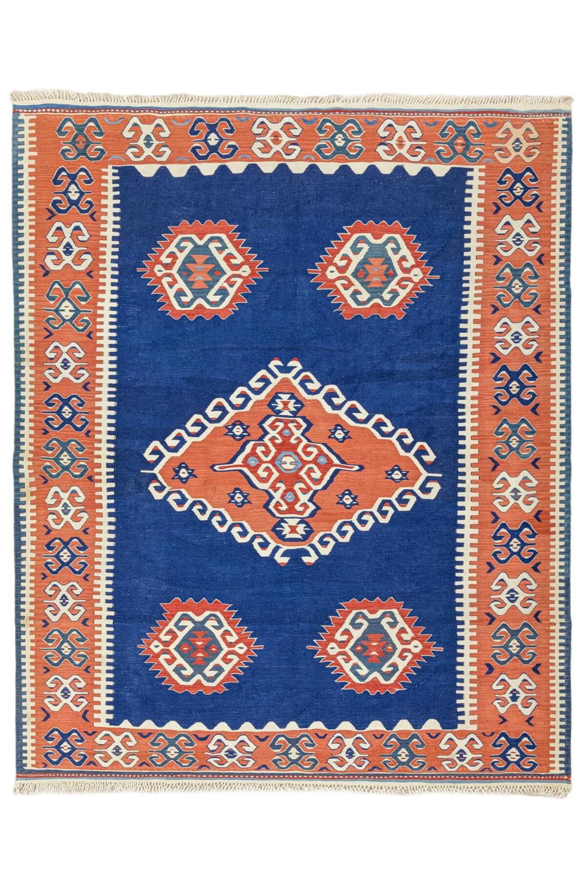 Soho Antiq Arsen El Dokuma Mavi Yün Kilim 158x190 cm