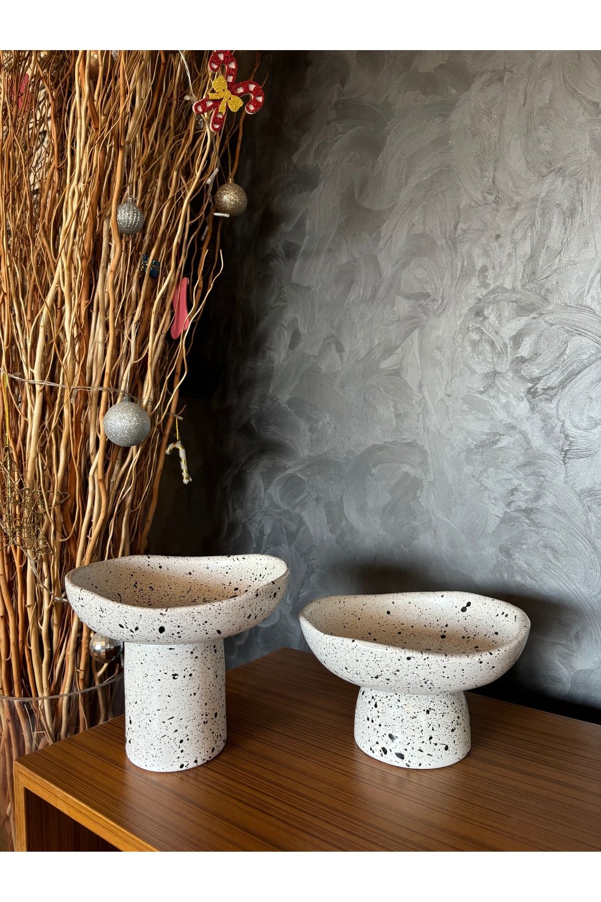 Lunera Decor 2’Li Ayaklı Mat Sunum Kasesi