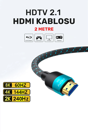 CONOCER Ultra Yüksek Hızlı 8k Hdmi 2.1 Örgü Kablo, 4k 144hz Hdmi Örgü Kablosu...