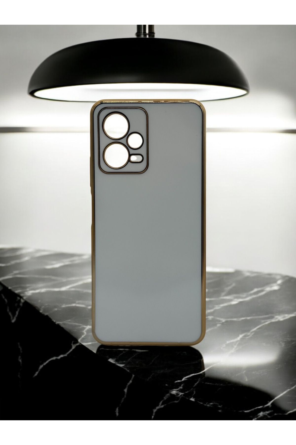 DUBİGOLD XİAOMİ REDMİ NOTE 12 5G UYUMLU PARLAK GOLD DETAYLI BARK TELEFON KILIFI