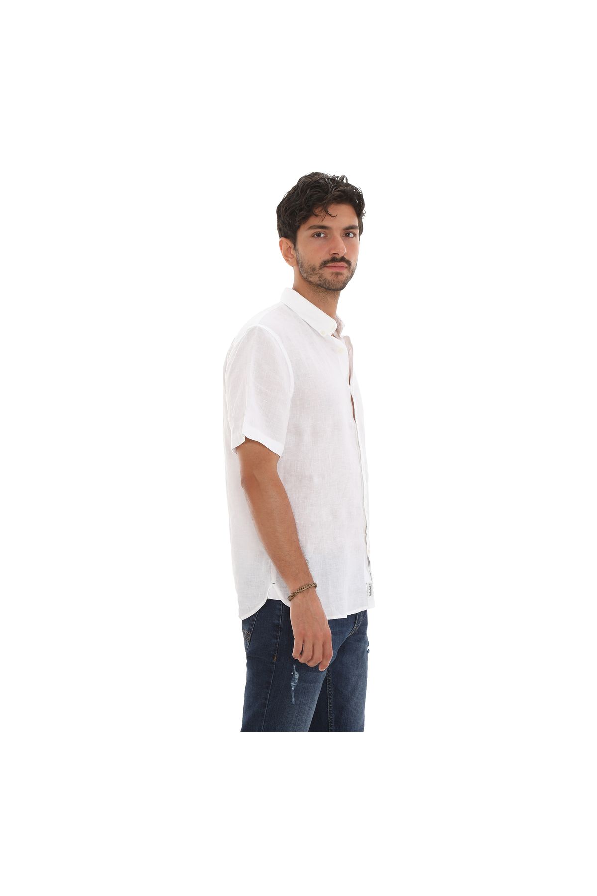 Timberland-B0a2dcc1001-r قميص رجالي من الكتان - قميص أبيض 2