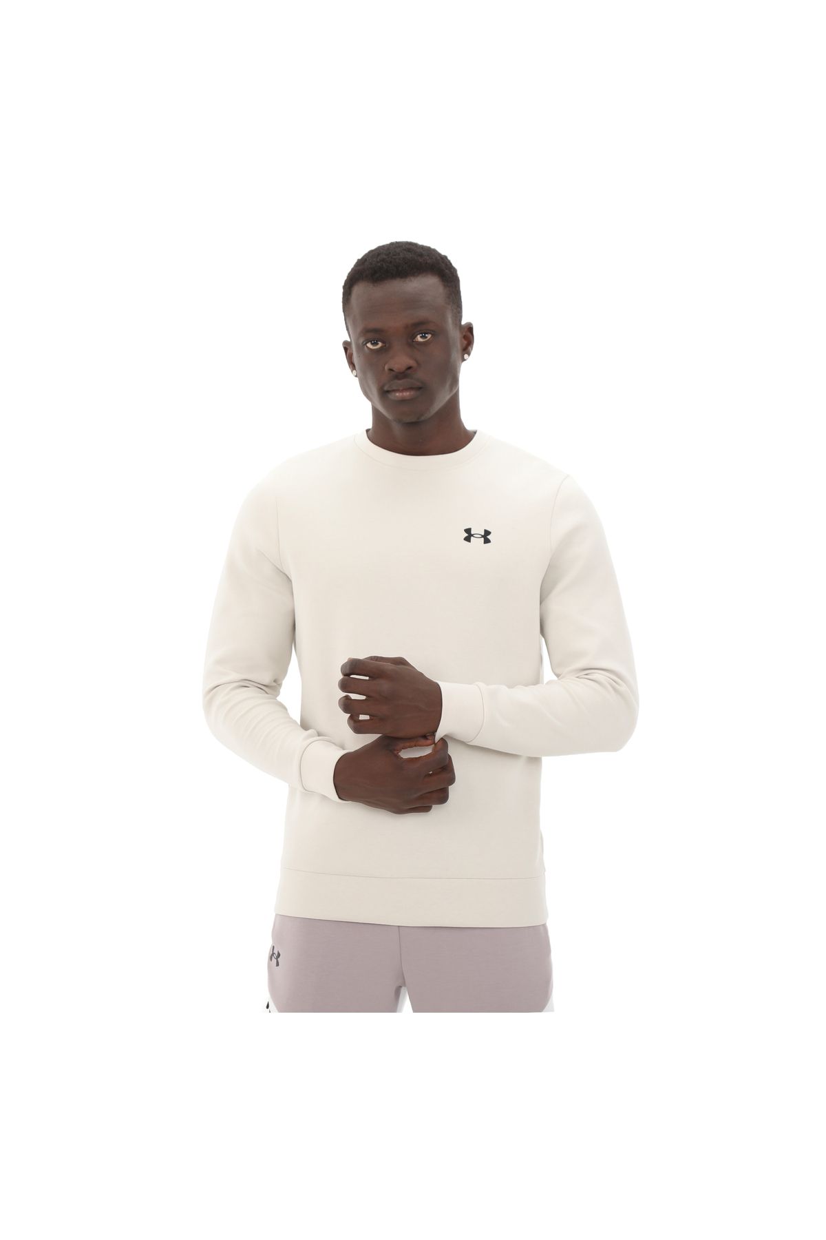 Under Armour-A1389351-110 Ua Unstoppable Flc Crew Eu Ανδρικό φούτερ λευκό 1