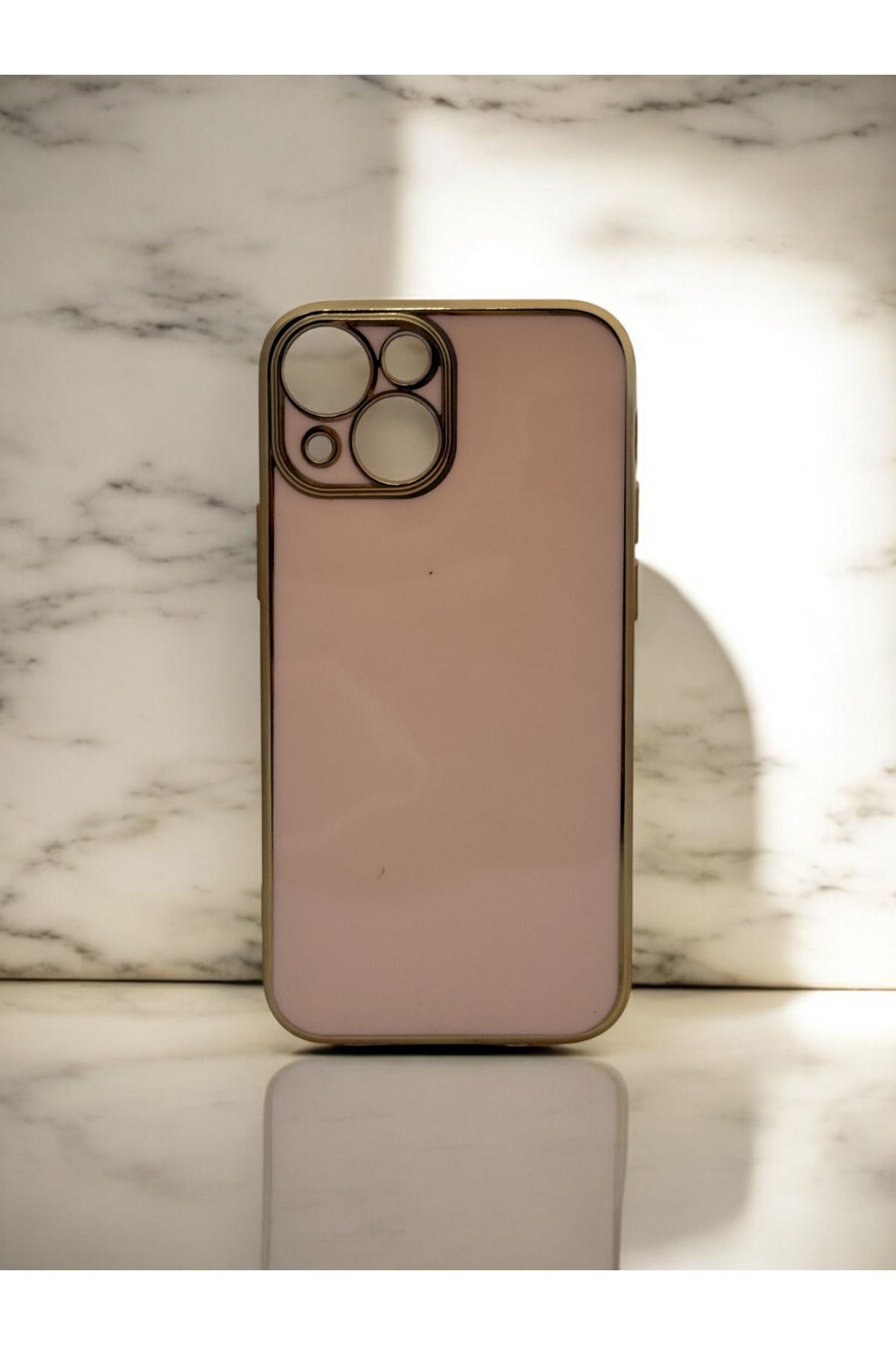 DUBİGOLD İPHONE 13 MİNİ UYUMLU PARLAK GOLD DETAYLI BARK TELEFON KILIFI