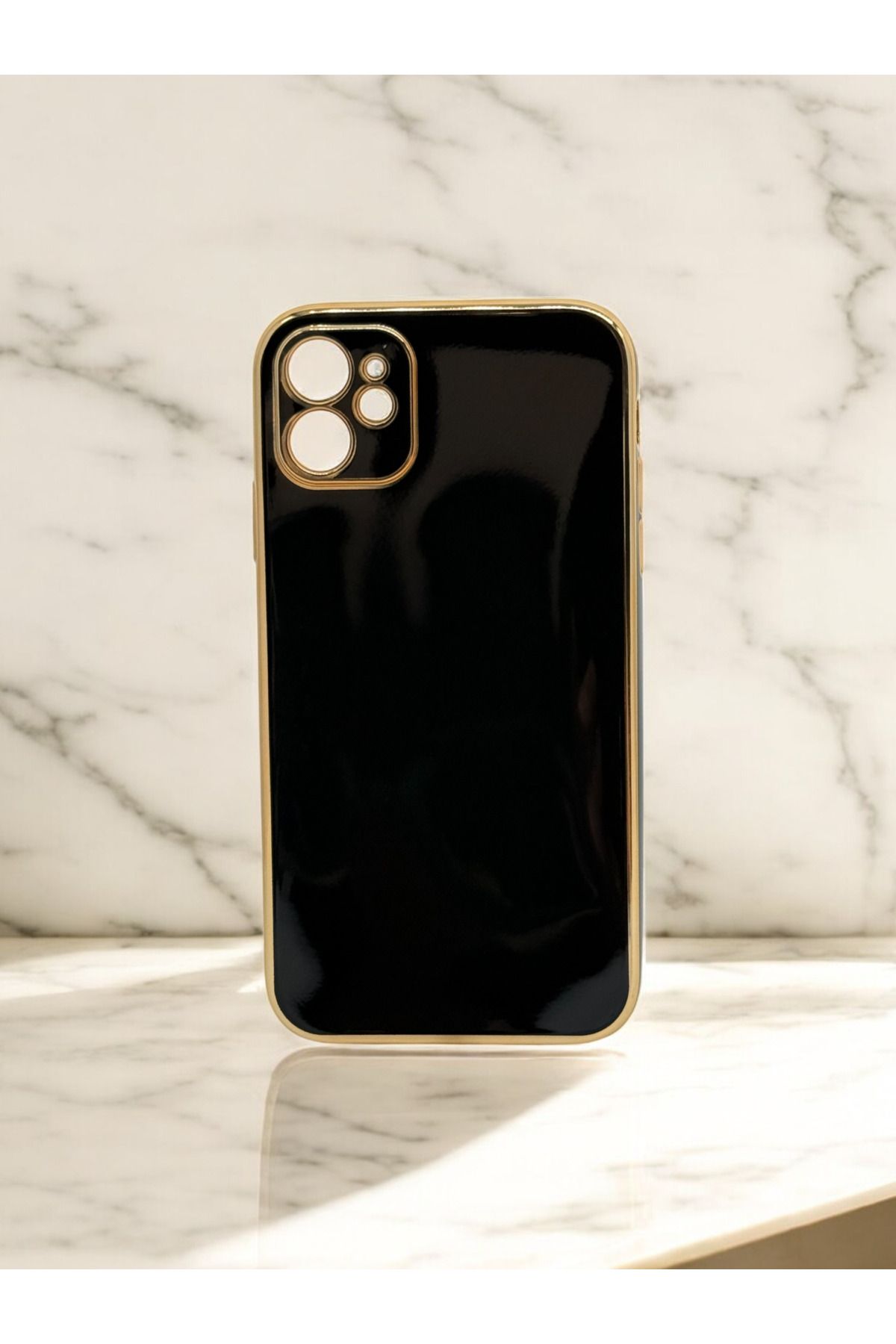 DUBİGOLD İPHONE 11 UYUMLU PARLAK GOLD DETAYLI BARK TELEFON KILIFI