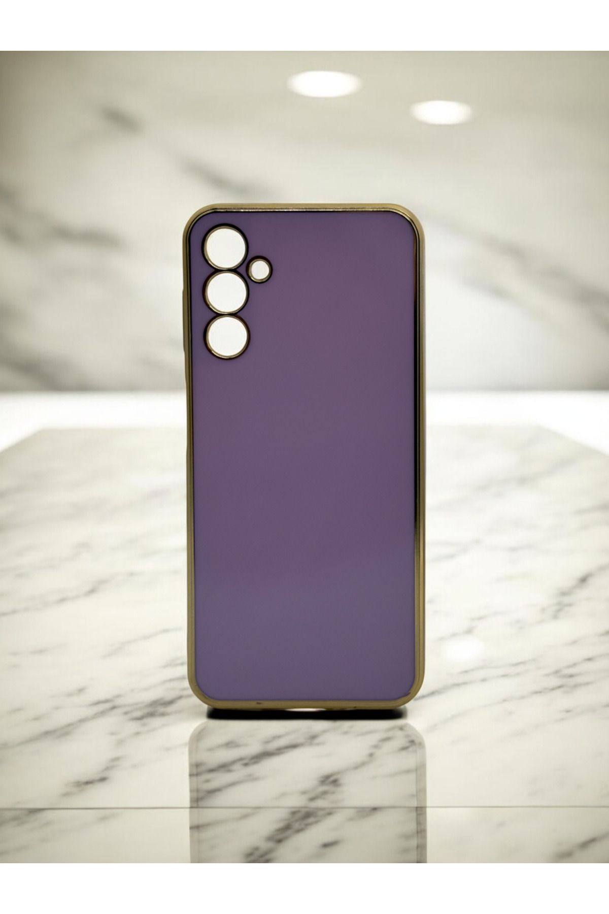 DUBİGOLD SAMSUNG A14 UYUMLU PARLAK GOLD DETAYLI BARK TELEFON KILIFI