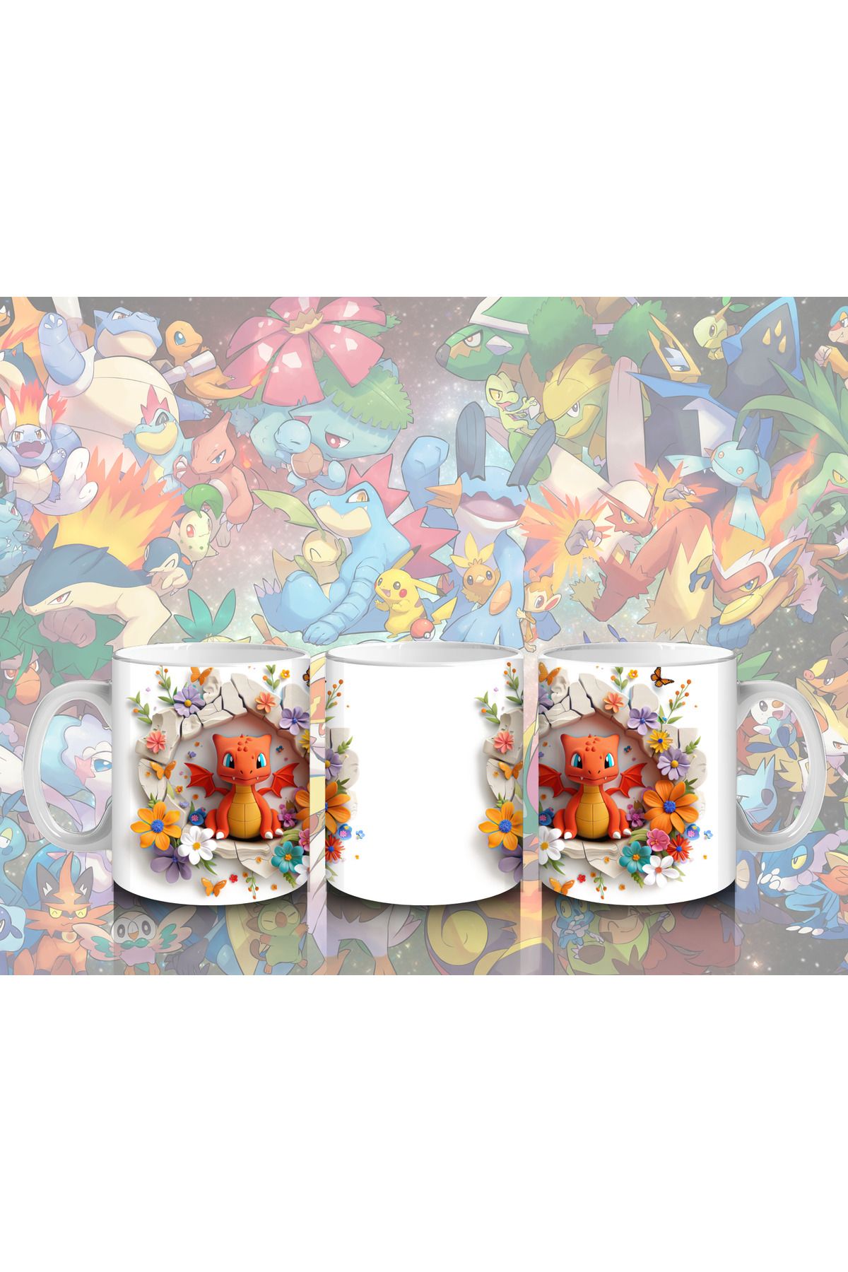 Tetra BT 3D Pokemon Desenli Kupalar