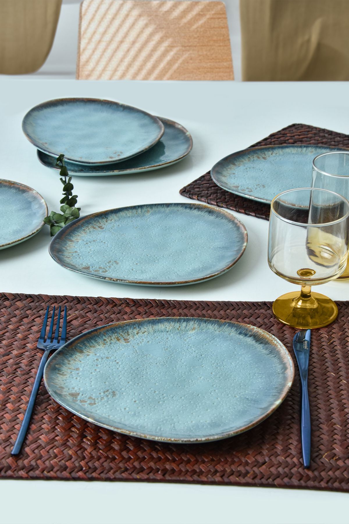 Keramika-Reactive Turquoise Trior Cake Plate 23 Cm 6 Pieces 19013 2