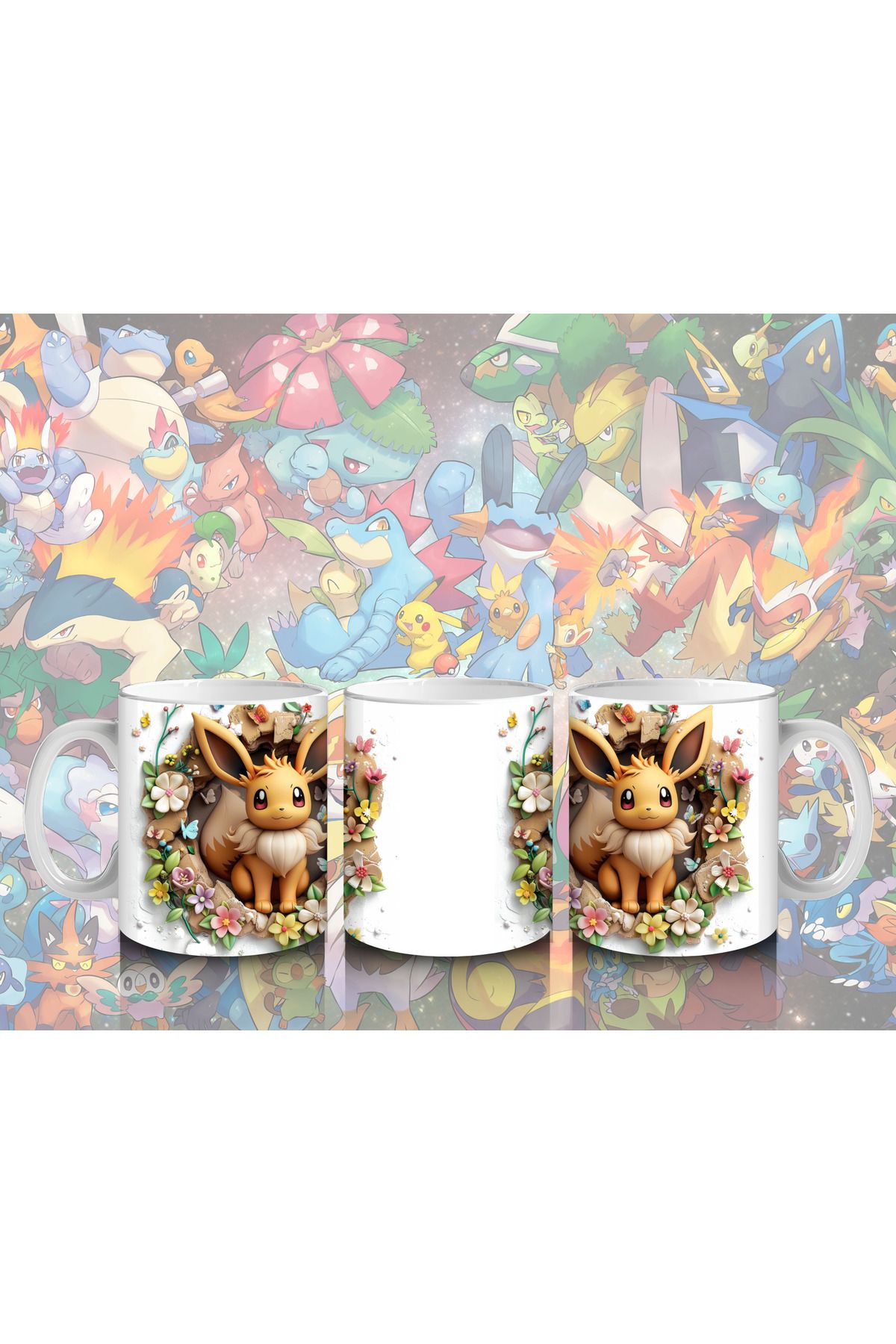 Tetra BT 3D Pokemon Desenli Kupalar