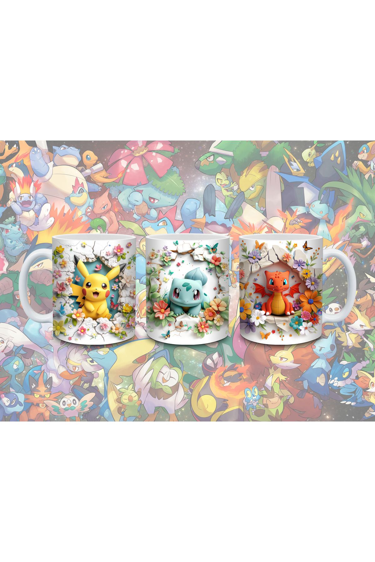 Tetra BT 3D Pokemon Desenli Kupalar