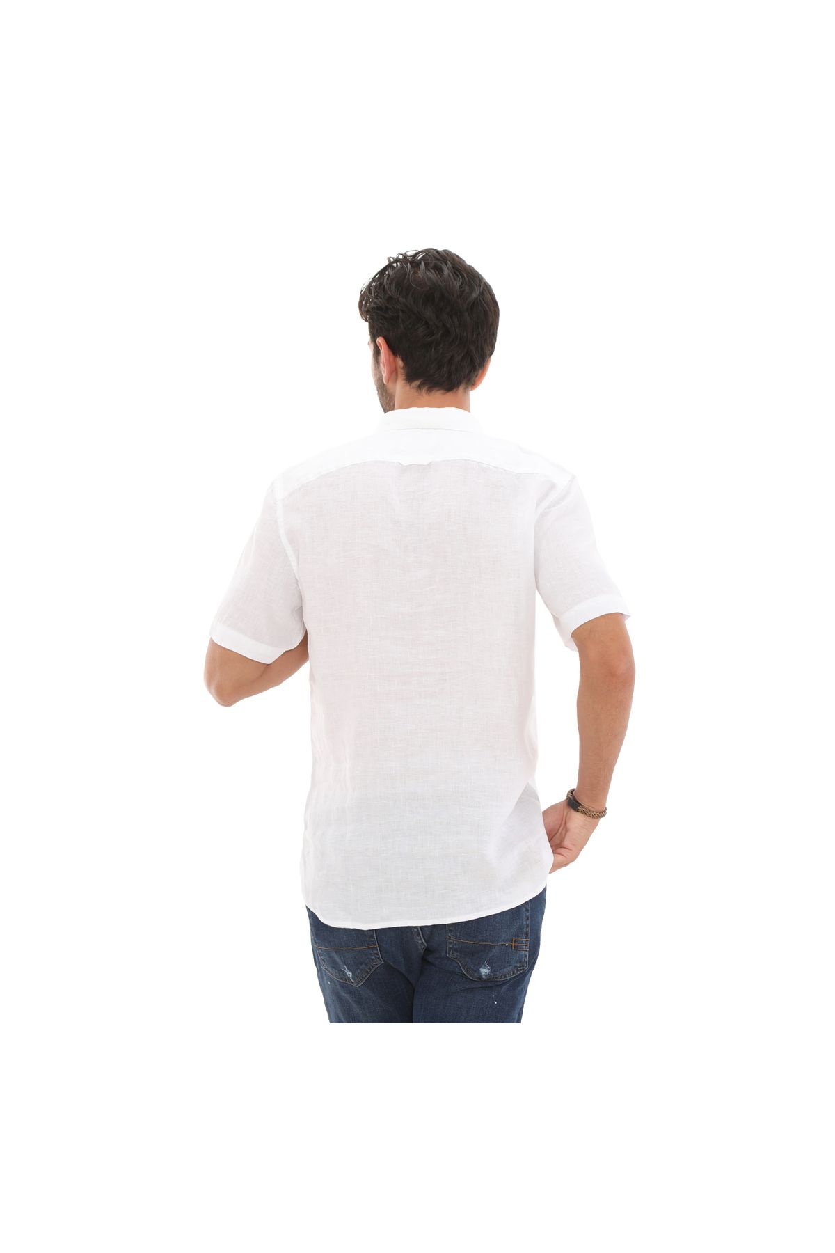 Timberland-B0a2dcc1001-r قميص رجالي من الكتان - قميص أبيض 4