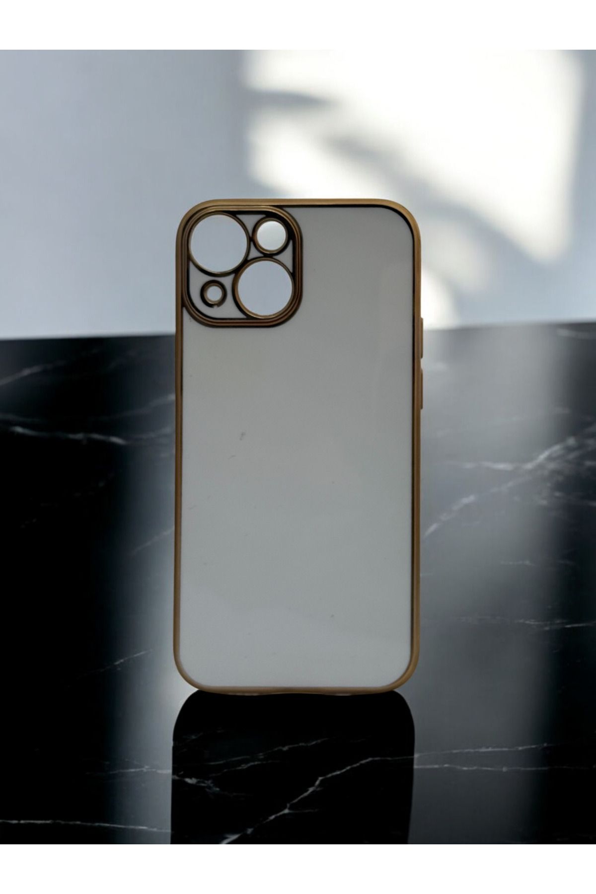 DUBİGOLD İPHONE 13 MİNİ UYUMLU PARLAK GOLD DETAYLI BARK TELEFON KILIFI