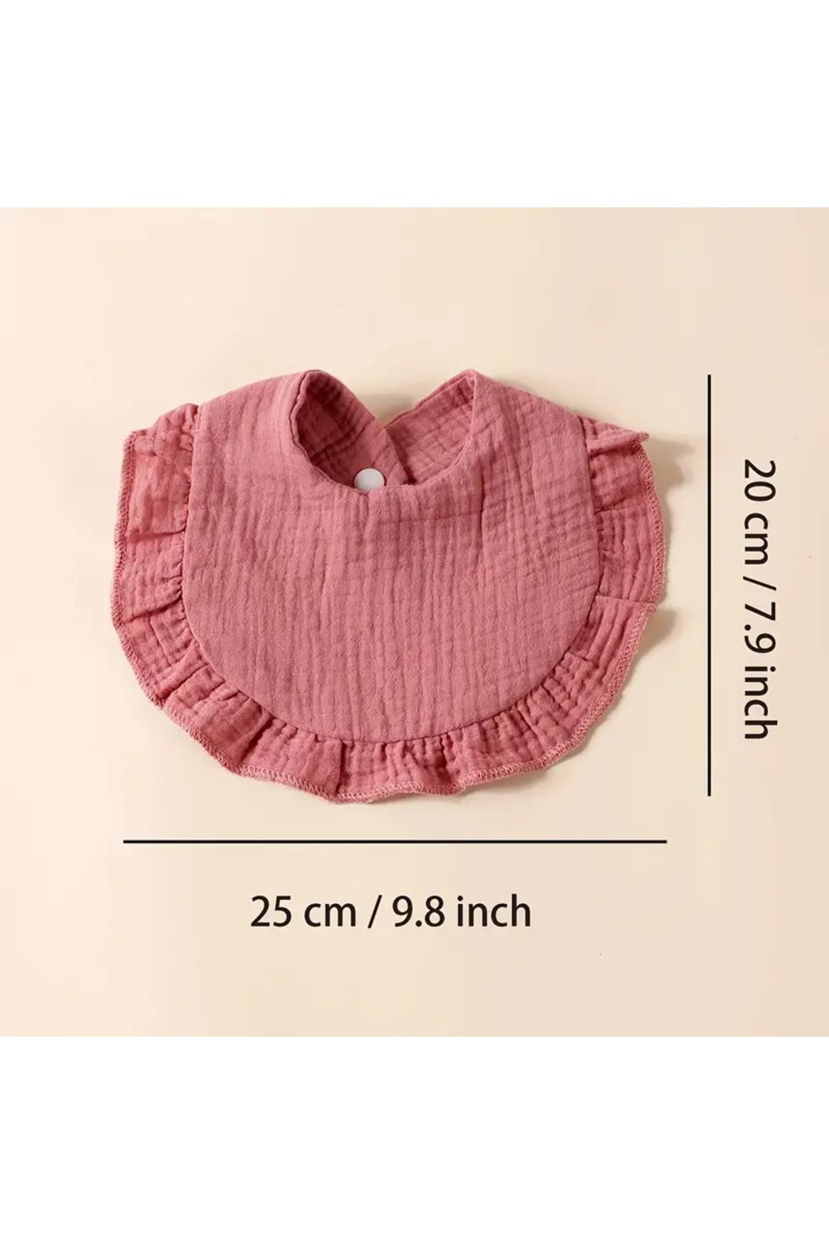 Boho Piccolo Pamuklu Fırfırlı Müslin Bebek Yakalık / Salya Önlüğü