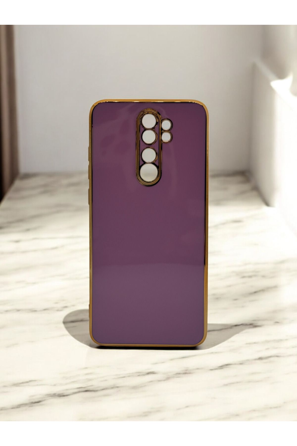 DUBİGOLD XİAOMİ REDMİ NOTE 8 PRO UYUMLU PARLAK GOLD DETAYLI BARK TELEFON KILIFI