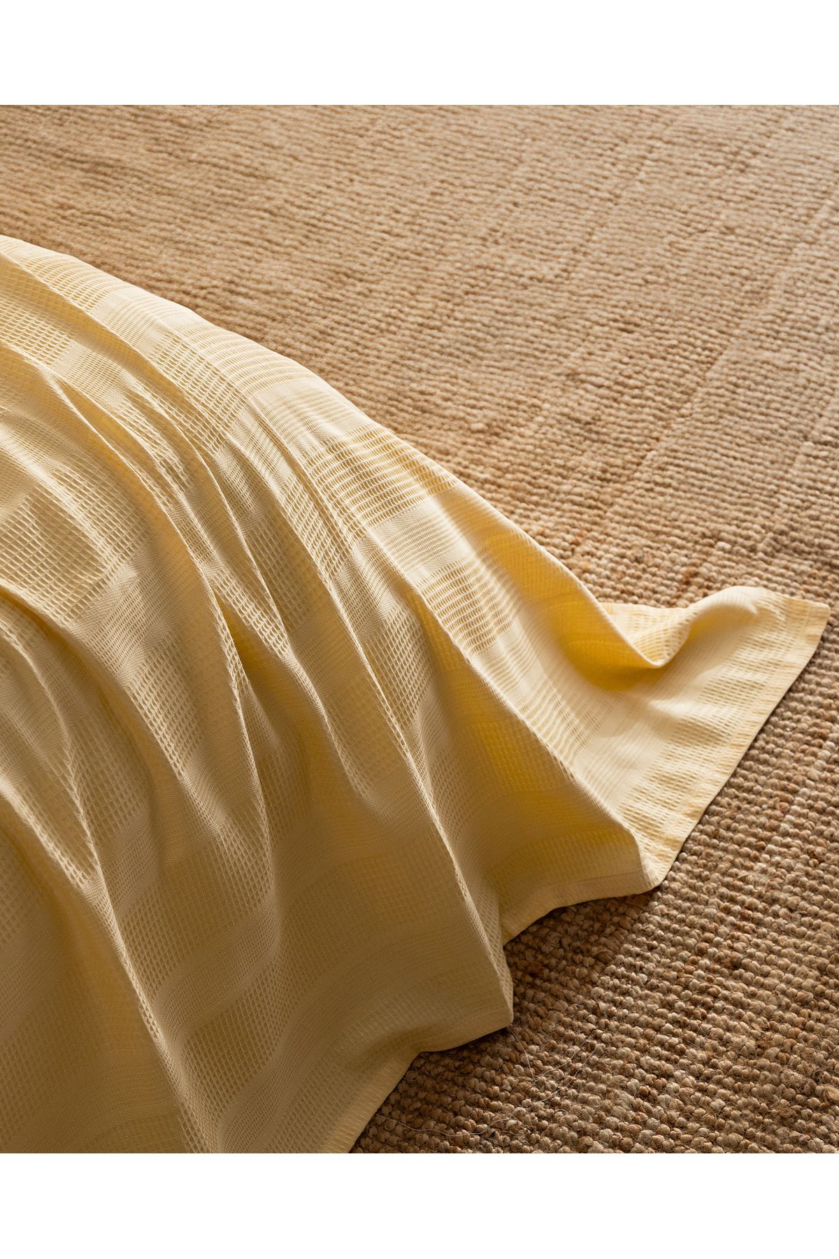 Madame Coco-Mathilda King Size 100% Cotton Karde Plain Pique Set - Yellow 3