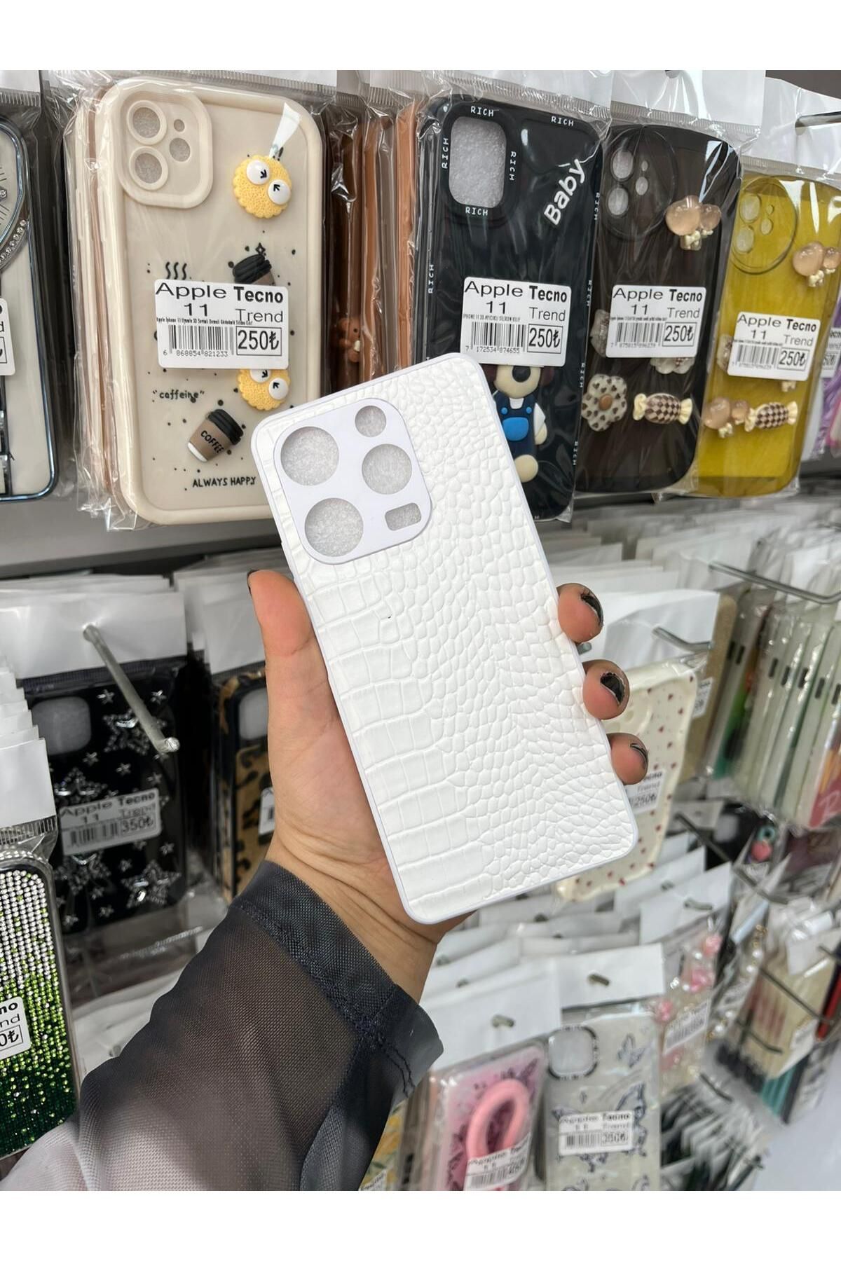 TECNOTREND TECNO SPARK 10 PRO Dokulu Yüzey Çekmeye Dayanıklı Cep Telefon Kılıfı Pu Deri Kaplamalı Yumuşak