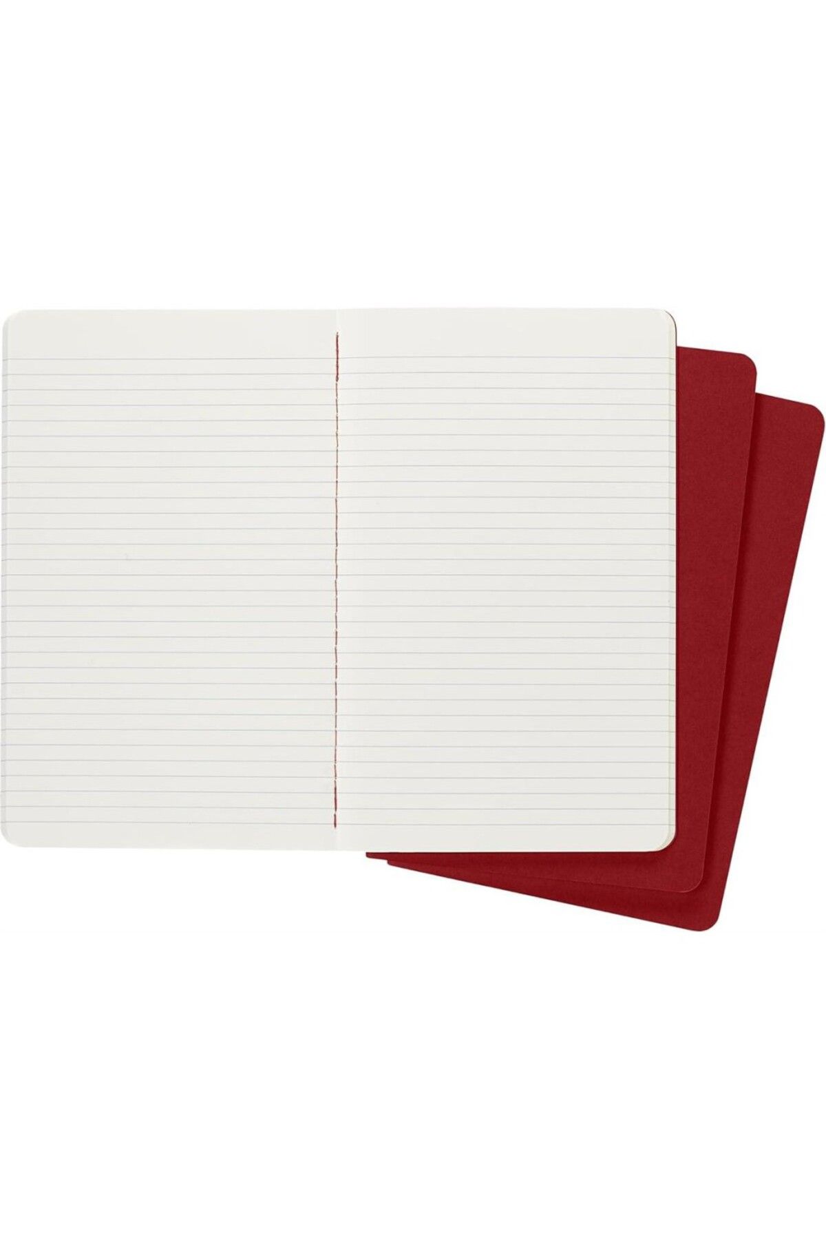 Moleskine-Striped Cahier Notepad Set of 3 L Size Blueberry Red 3