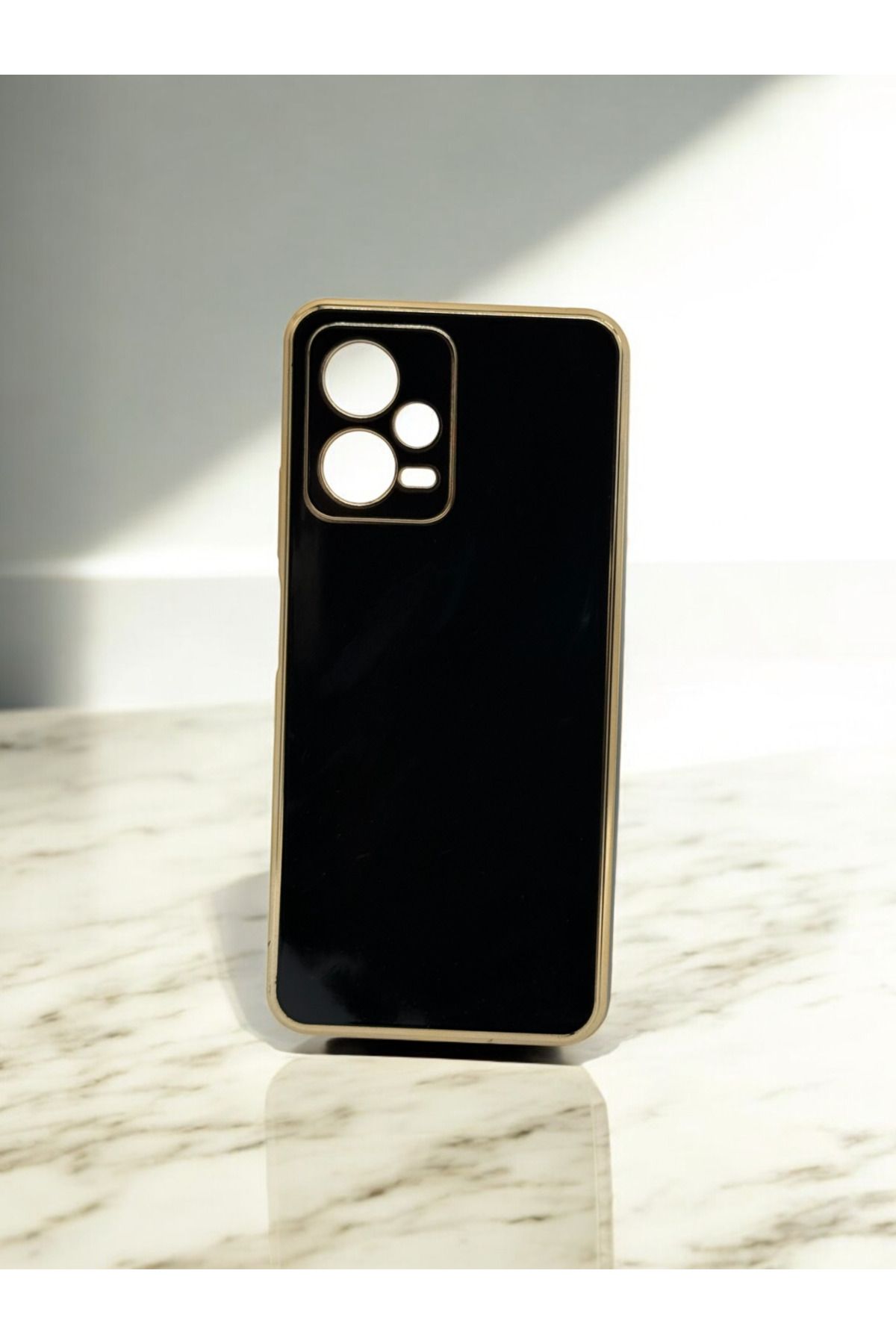 DUBİGOLD XİAOMİ REDMİ NOTE 12 5G UYUMLU PARLAK GOLD DETAYLI BARK TELEFON KILIFI