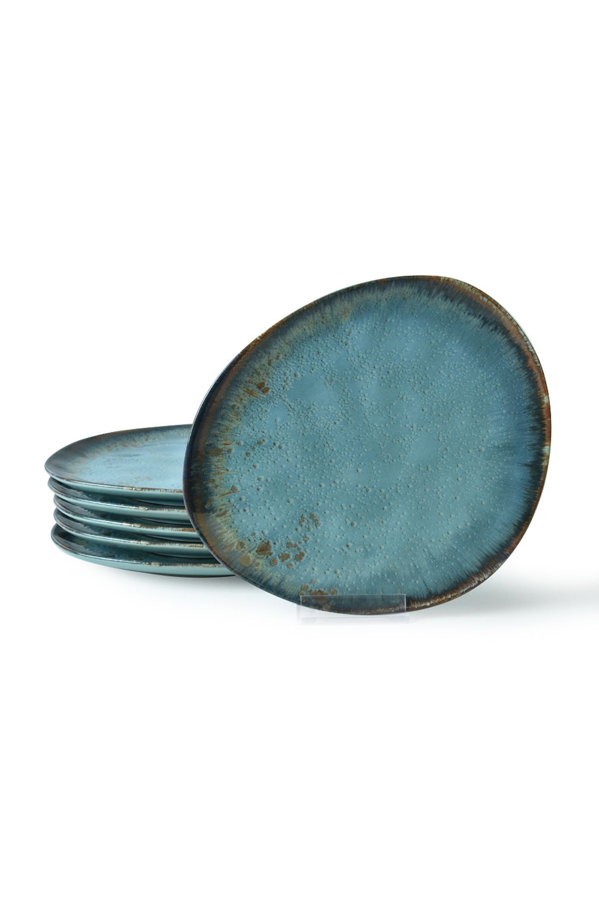 Keramika-Reactive Turquoise Trior Cake Plate 23 Cm 6 Pieces 19013 4