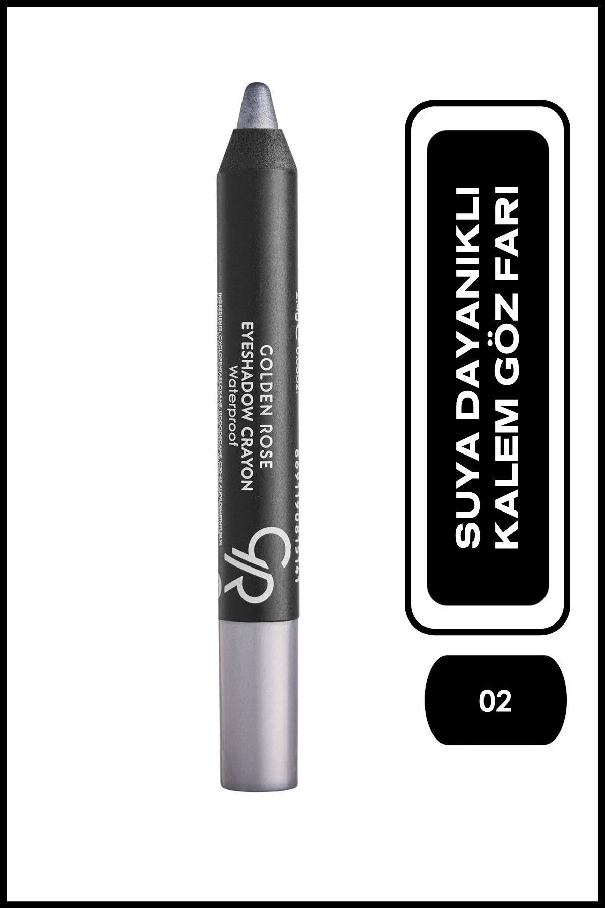 Eyeshadow Crayon Waterproof No: 02 Silver Gray - Suya Dayanıklı Kalem Göz Farı