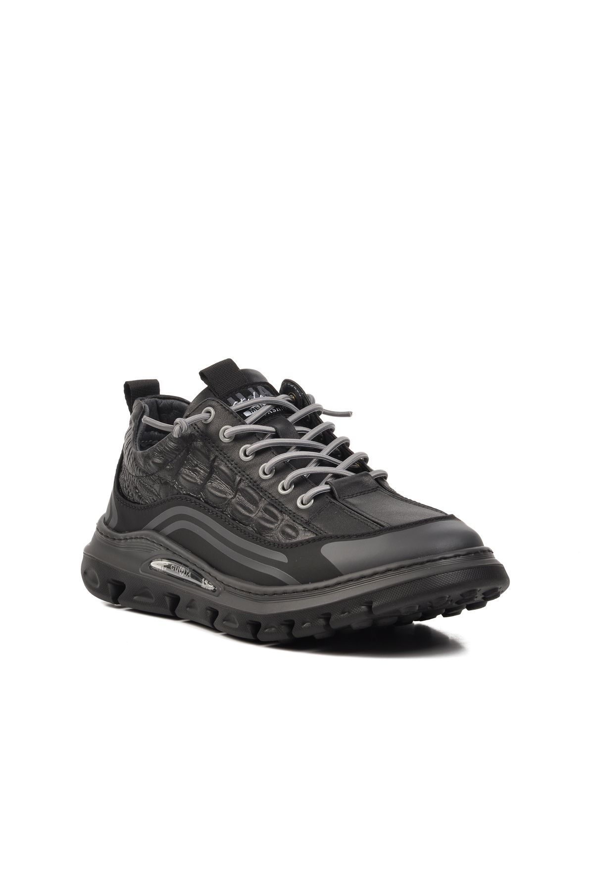 Guja Hakiki Deri Kaymaz Taban Siyah Erkek Sneaker
