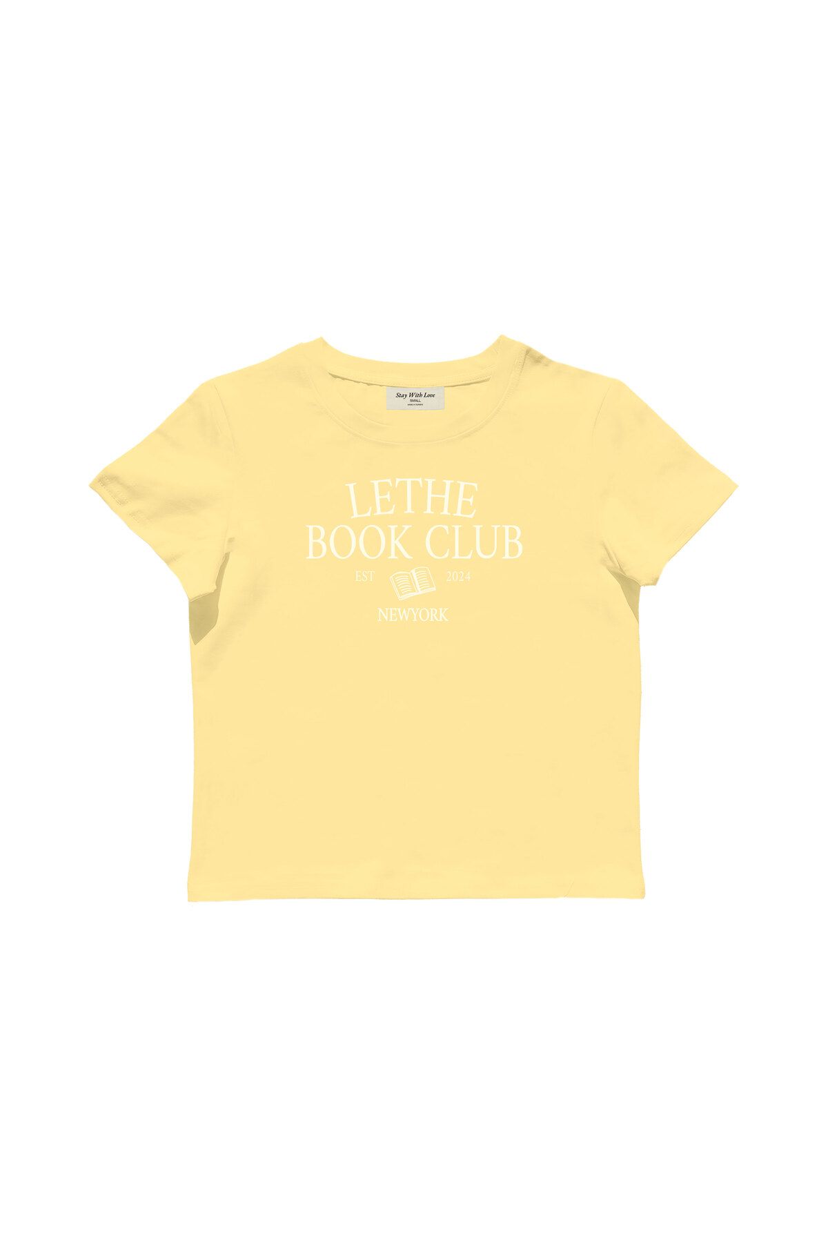 lethestudios Book Club Baskılı Baby Tee Crop Top