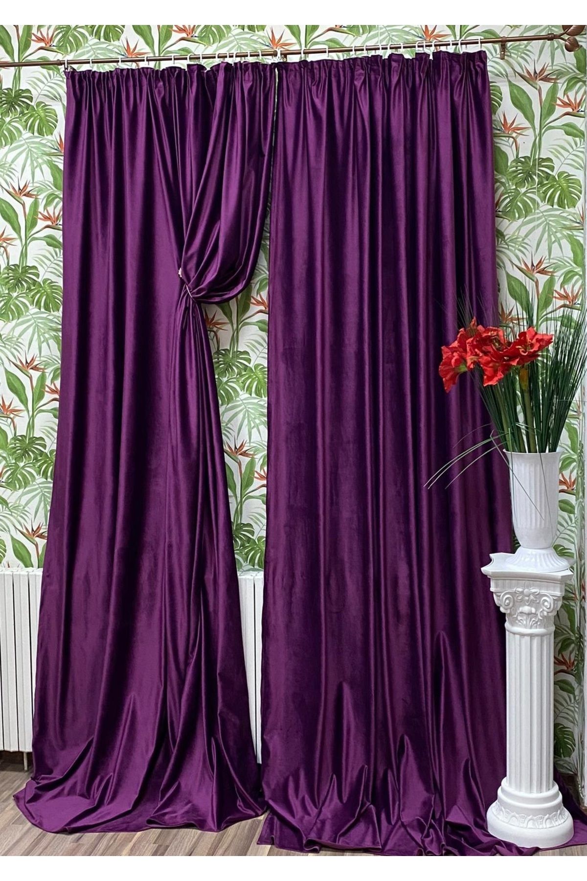 Liz Line Set Doua Draperii Catifea, Mov, Colectia "velvet" By Liz Line, 2x140x245cm, Cu Rejansa - 140 x 245