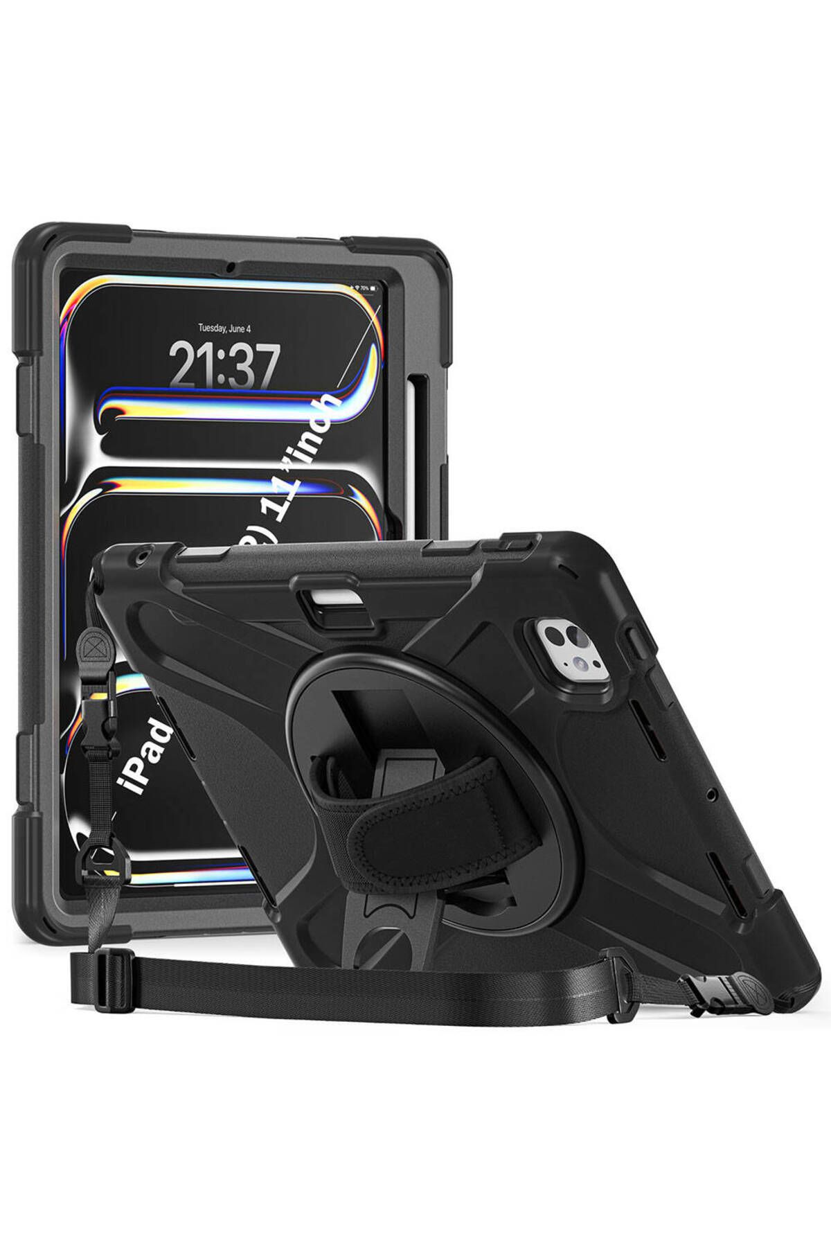 Uzaklarda Arama iPad Pro 11 2024 UZRM Defender Tablet Silikon - Siyah