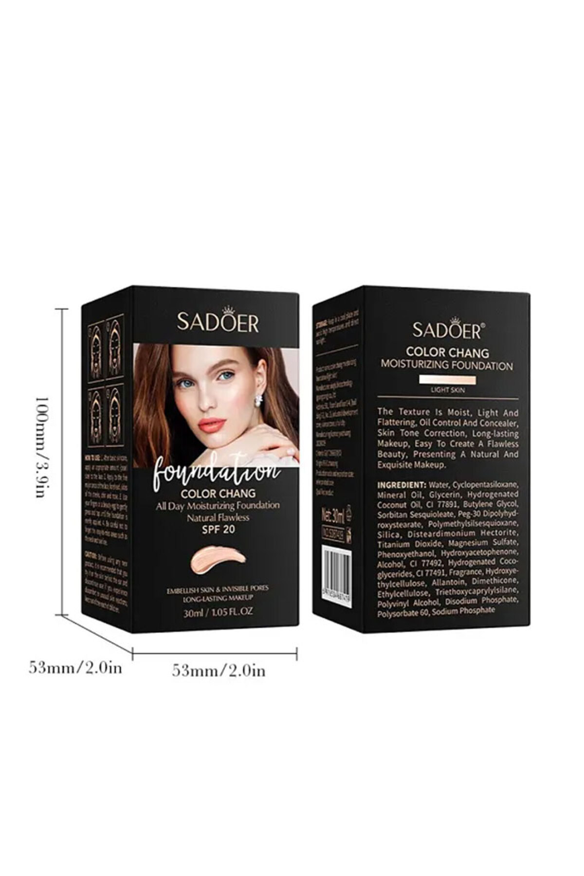 SADOER-Makeup Liquid Concealer Long-lasting Moisturizing Foundation Skin Color - 30ml 8