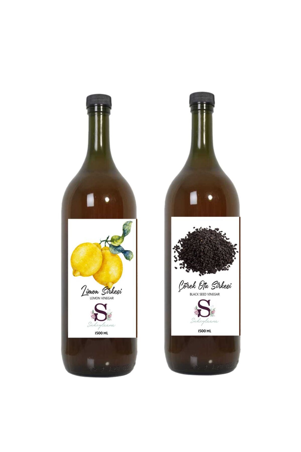 Süheylaana Doğal Limon Sirkesi 1500 Ml - Doğal Çörek Otu Sirkesi 1500 Ml