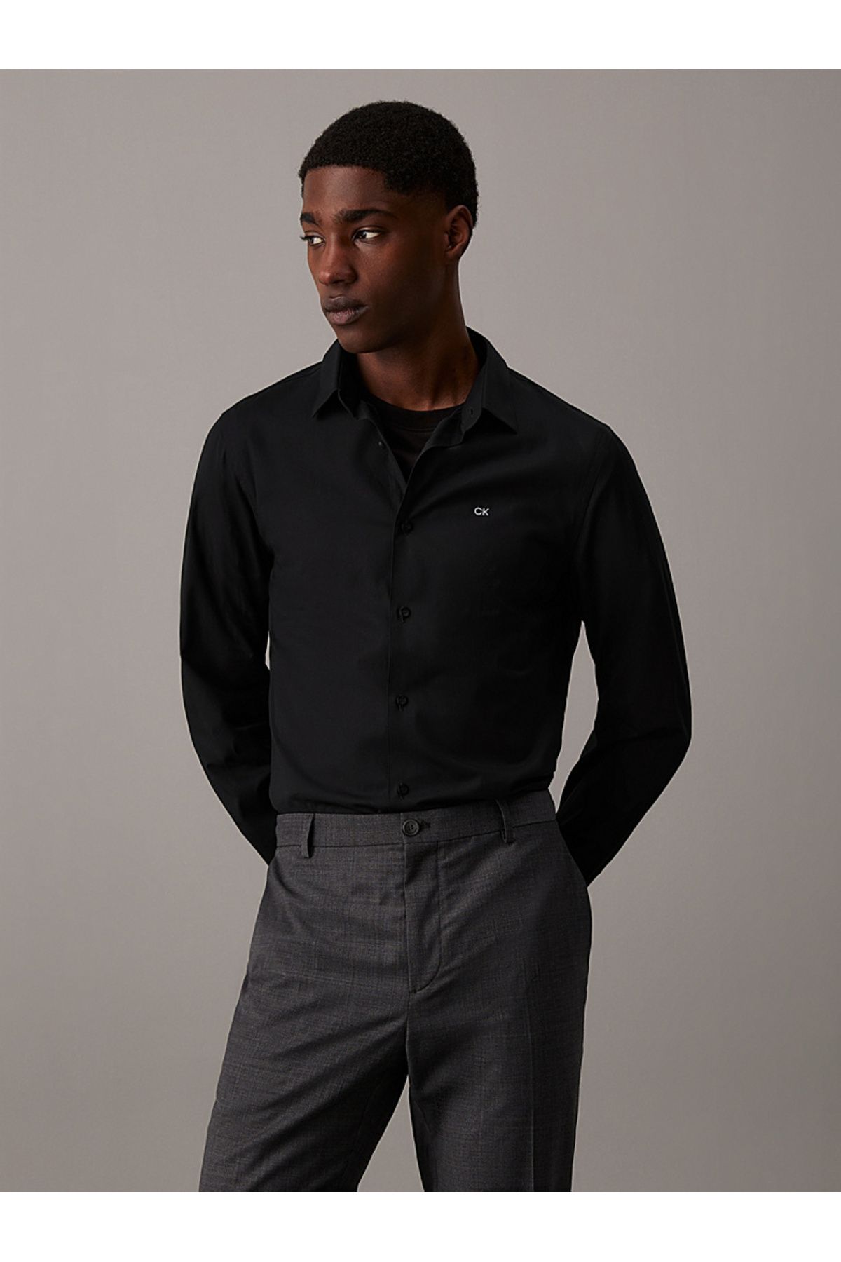 Calvin Klein Slim Poplin Stretch Shirt