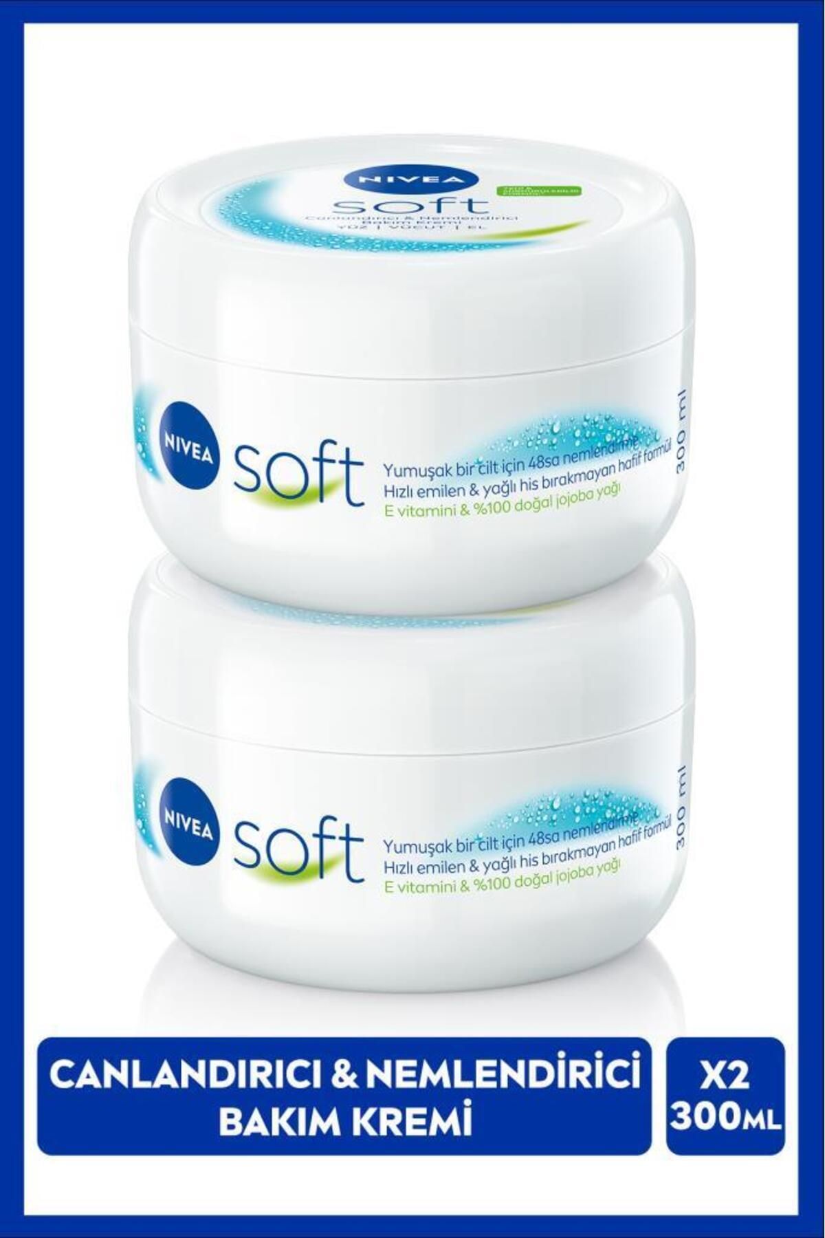 Der Shine Soft Nemlendirici El Yüz ve Vücut Bakım Kremi 300ml, Jojoba Yağı, E Vitamini, Pürüzsüz Cilt, X2 Adet