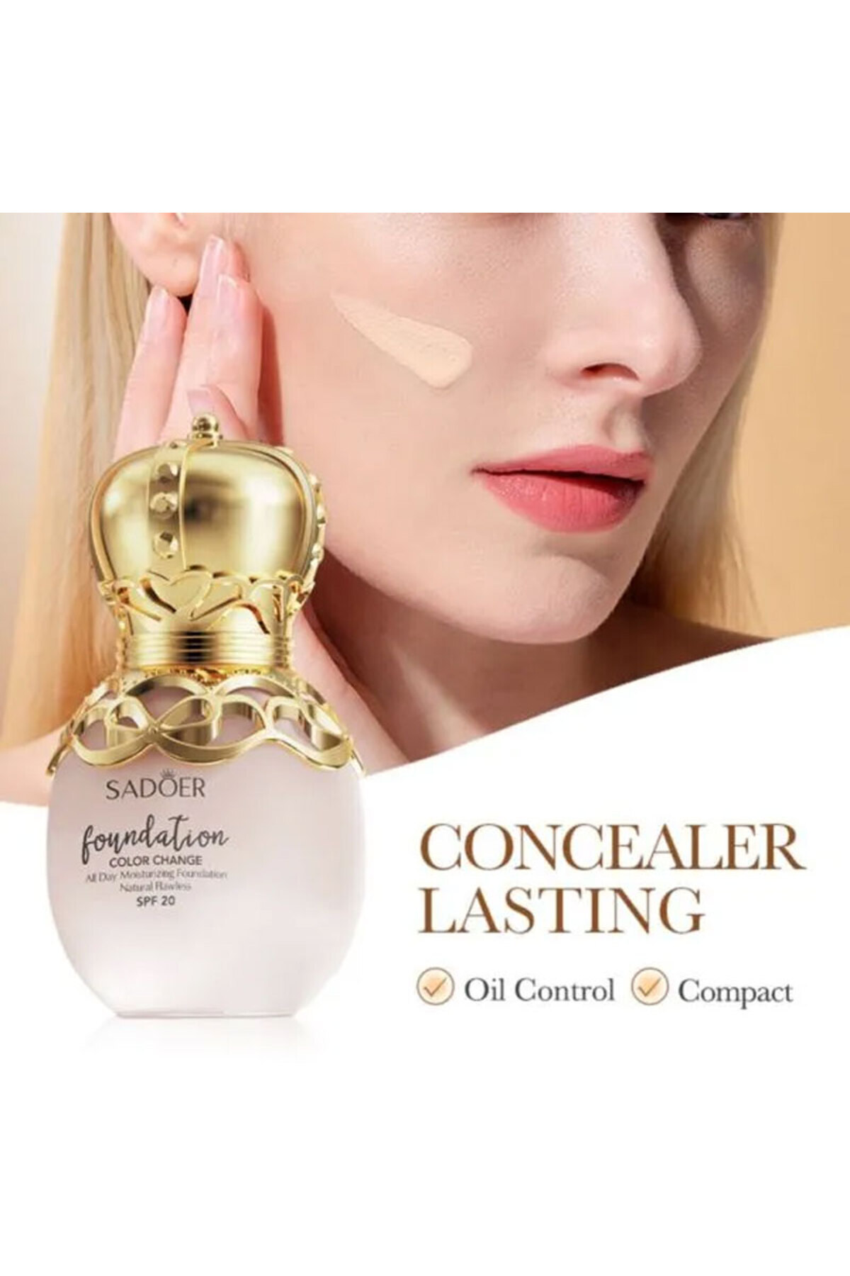 SADOER-Makeup Liquid Concealer Long-lasting Moisturizing Foundation Skin Color - 30ml 2