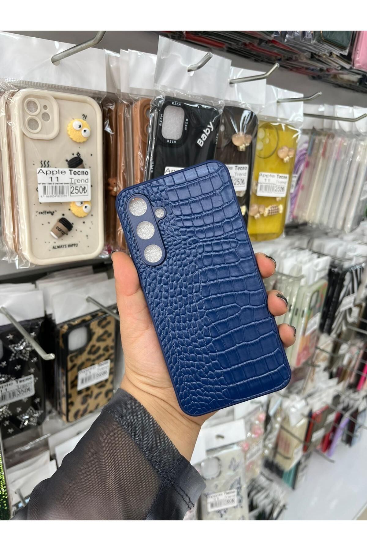 TECNOTREND GALAXY S23 FE Dokulu Yüzey Çekmeye Dayanıklı Cep Telefon Kılıfı Pu Deri Kaplamalı Yumuşak