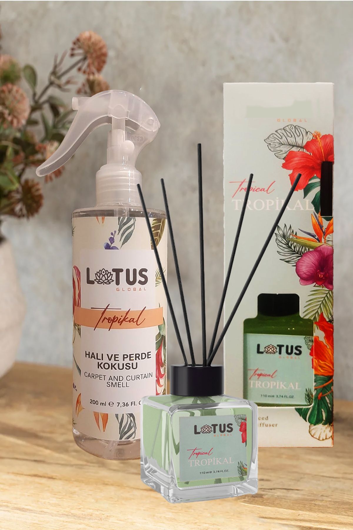 LTS HOME TROPİKAL AROMALI Halı Perde Ve Koltuk Kokusu SPREY-BAMBU 2'Lİ SET