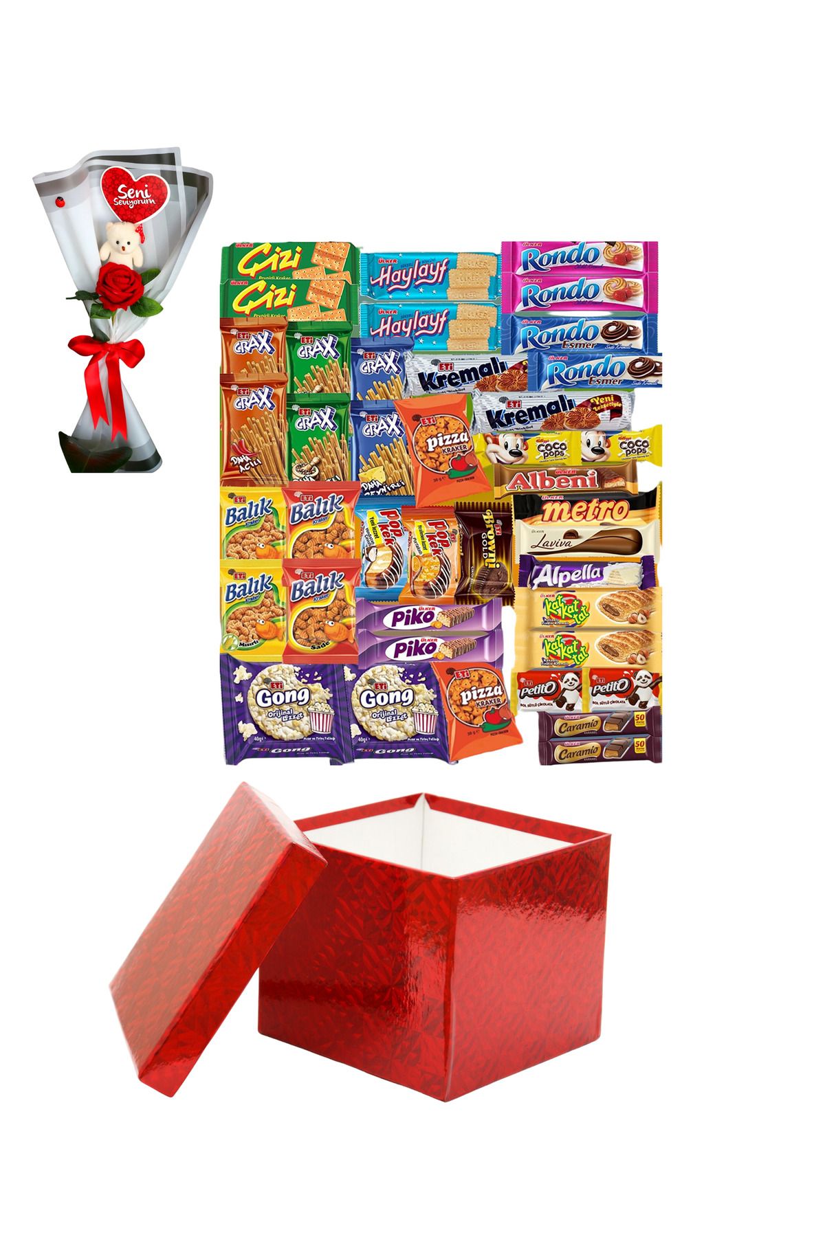 KibarGsmMarket HEDİYELİK MEGA ATIRŞTIRMALIK & GÜL MİNİ AYICIK BUKETİ