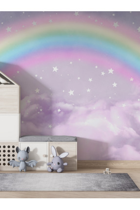 dreamwall Gökkuşağı Temalı  Duvar Kağıdı -Isı ve Ses Yalıtımı Yırtılmaz