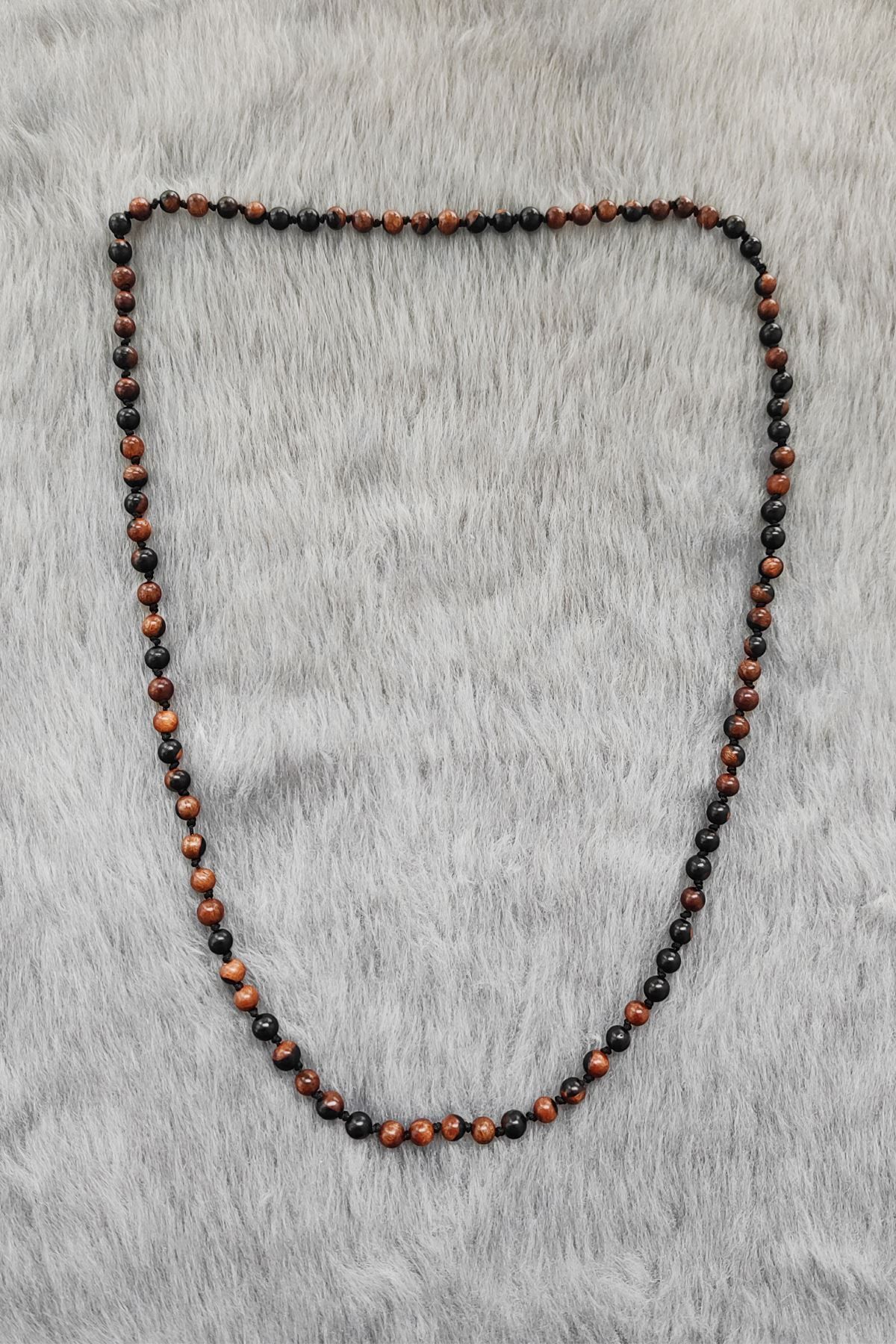 Chavin 6 mm. 70 cm. Uzun Ahşap Erkek Kolye ev85