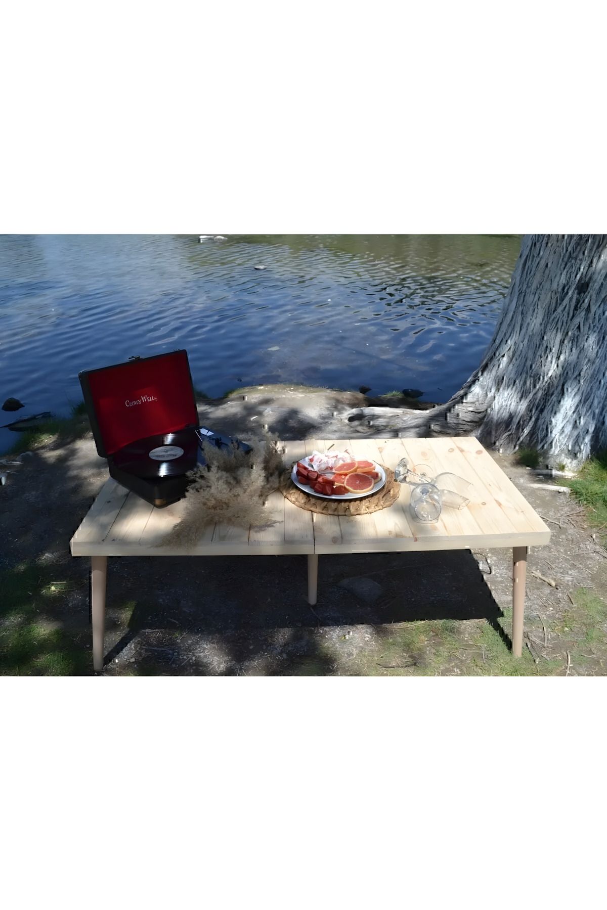 Tooall Ahşap Kamp Masası Katlanabilir Model Piknik Ve Bahçe Masası 60x120 Cm