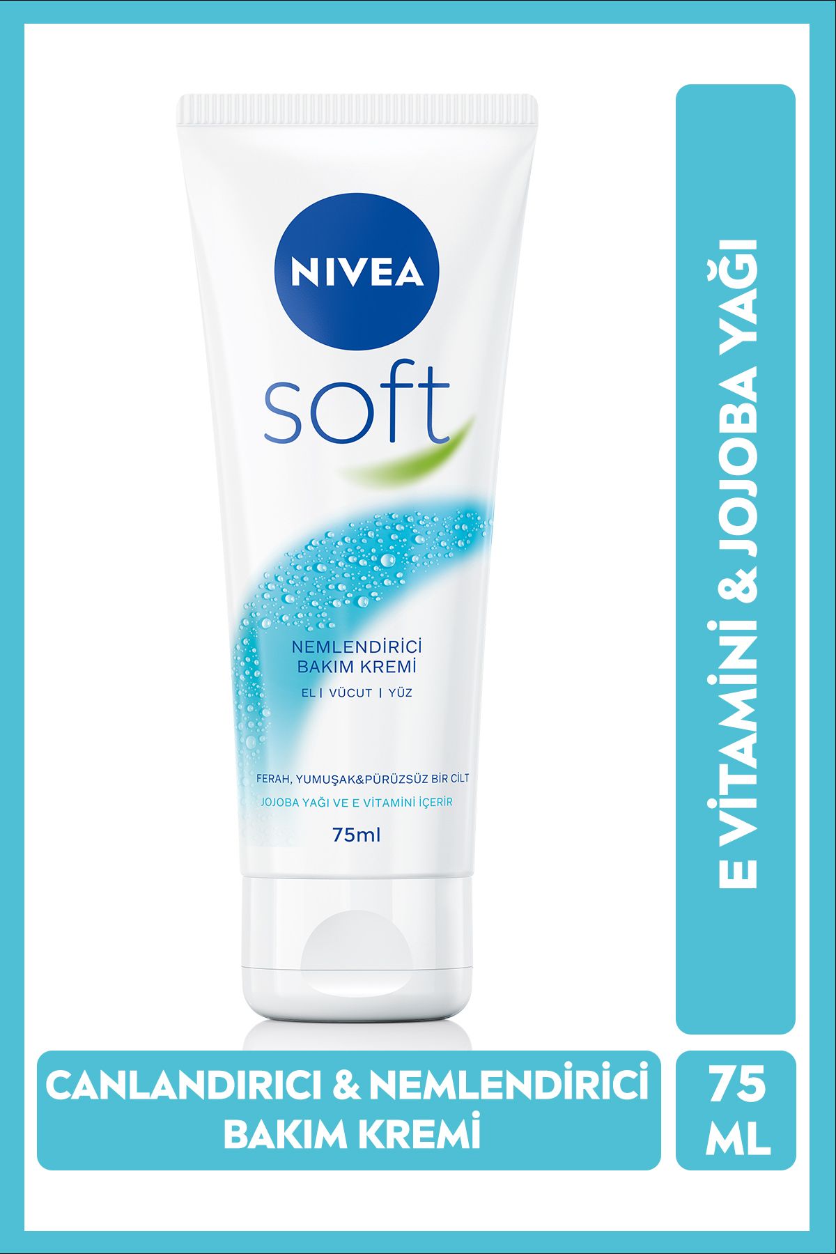Der Shine Soft Nemlendirici Vücut Bakım Kremi 75ml, Jojoba Yağı, E Vitamini, Yüz Vücut El, Yumuşak Cilt Hissi