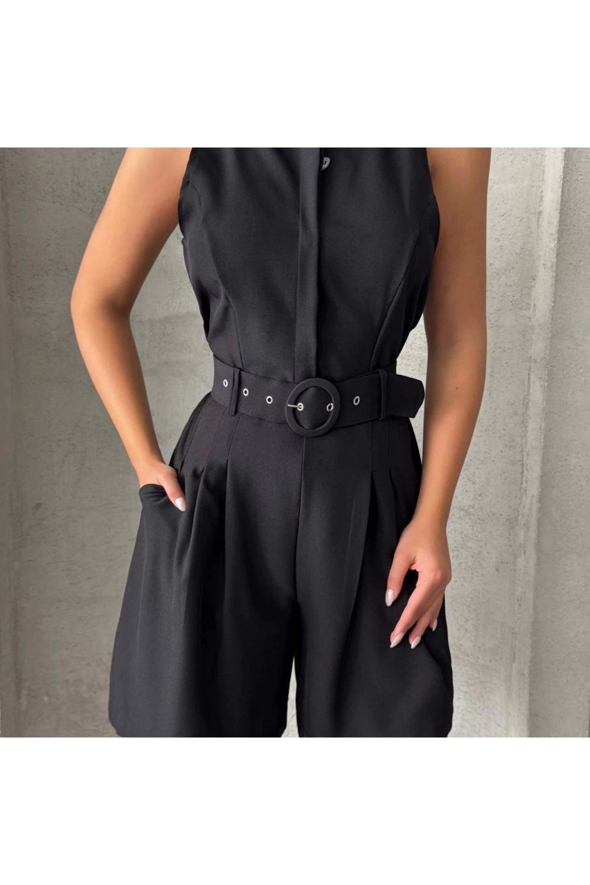 BYB MODA TASARIM Yakalı şort tulum