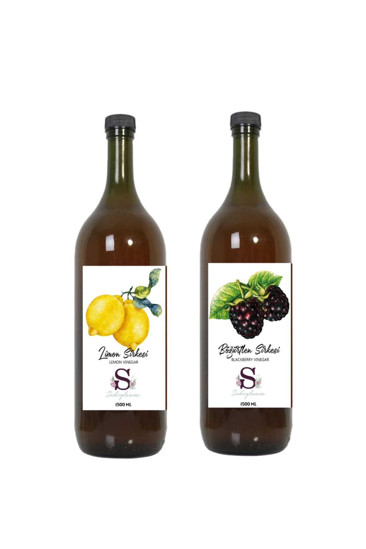 Süheylaana Doğal Limon Sirkesi 1500 Ml - Doğal Böğürtlen Sirkesi 1500 Ml