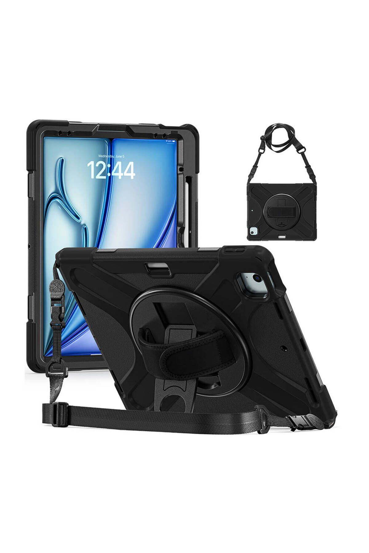 Uzaklarda Arama iPad Air 13 2024 UZRM Defender Tablet Silikon - Siyah